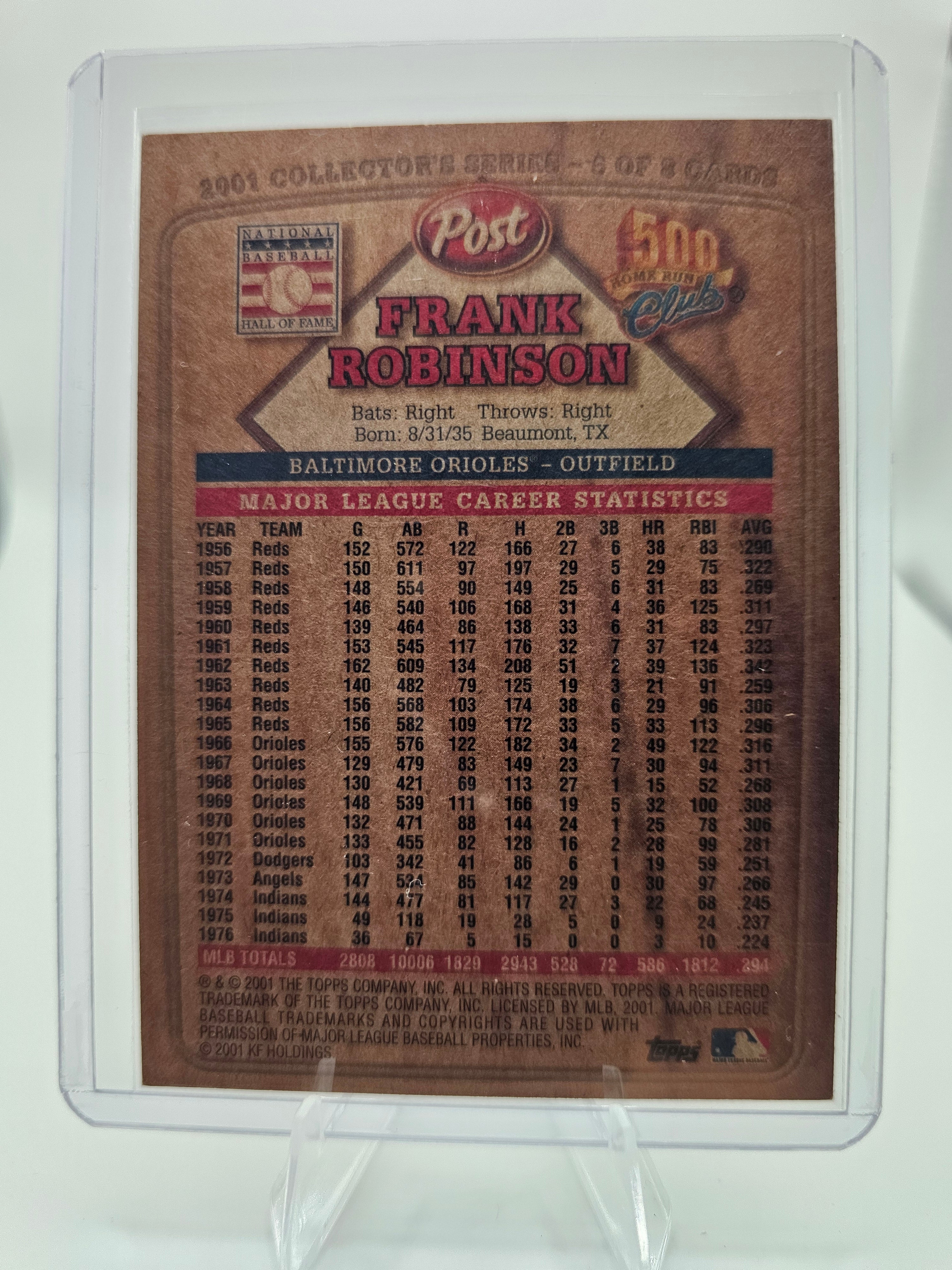 2001 Topps Post Cereal 500 Home Run Club #5 Frank Robinson