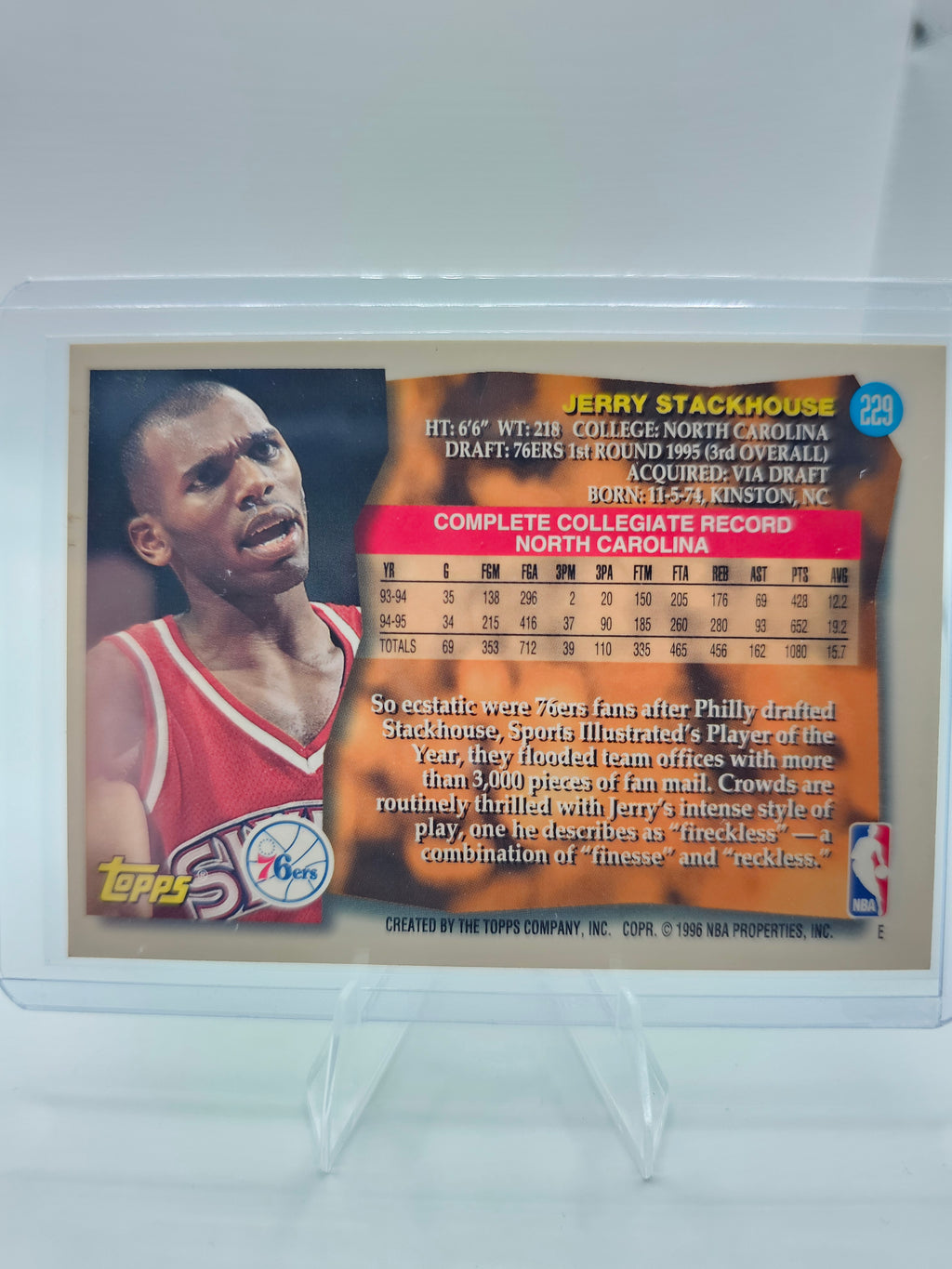 1995-96 Topps #229 Jerry Stackhouse