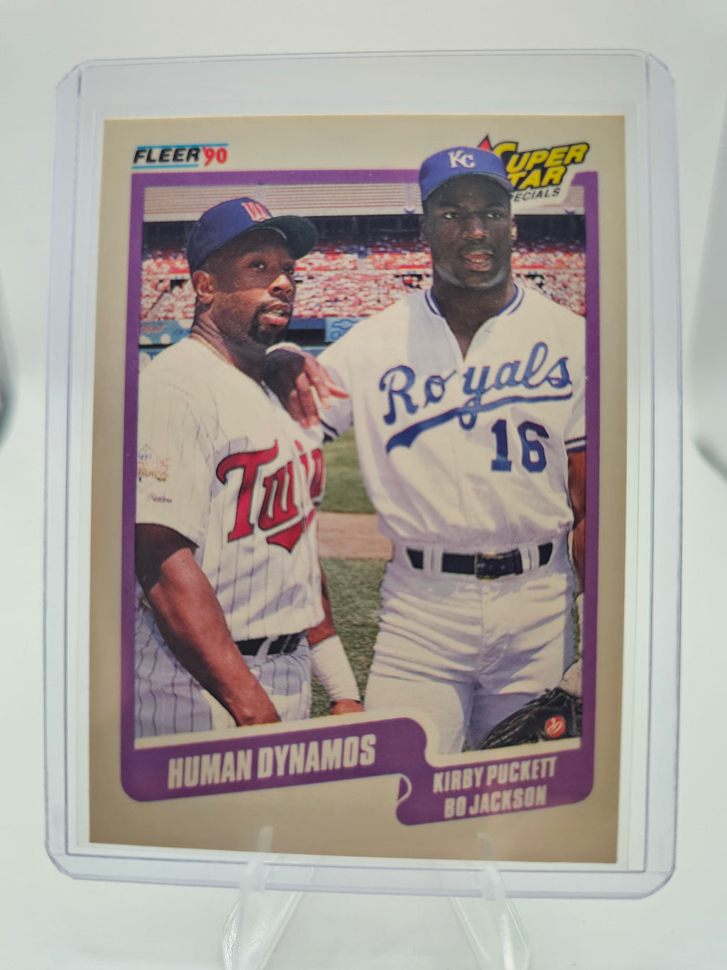 1990 Fleer Canadian #635 Human Dynamos (Kirby Puckett / Bo Jackson)