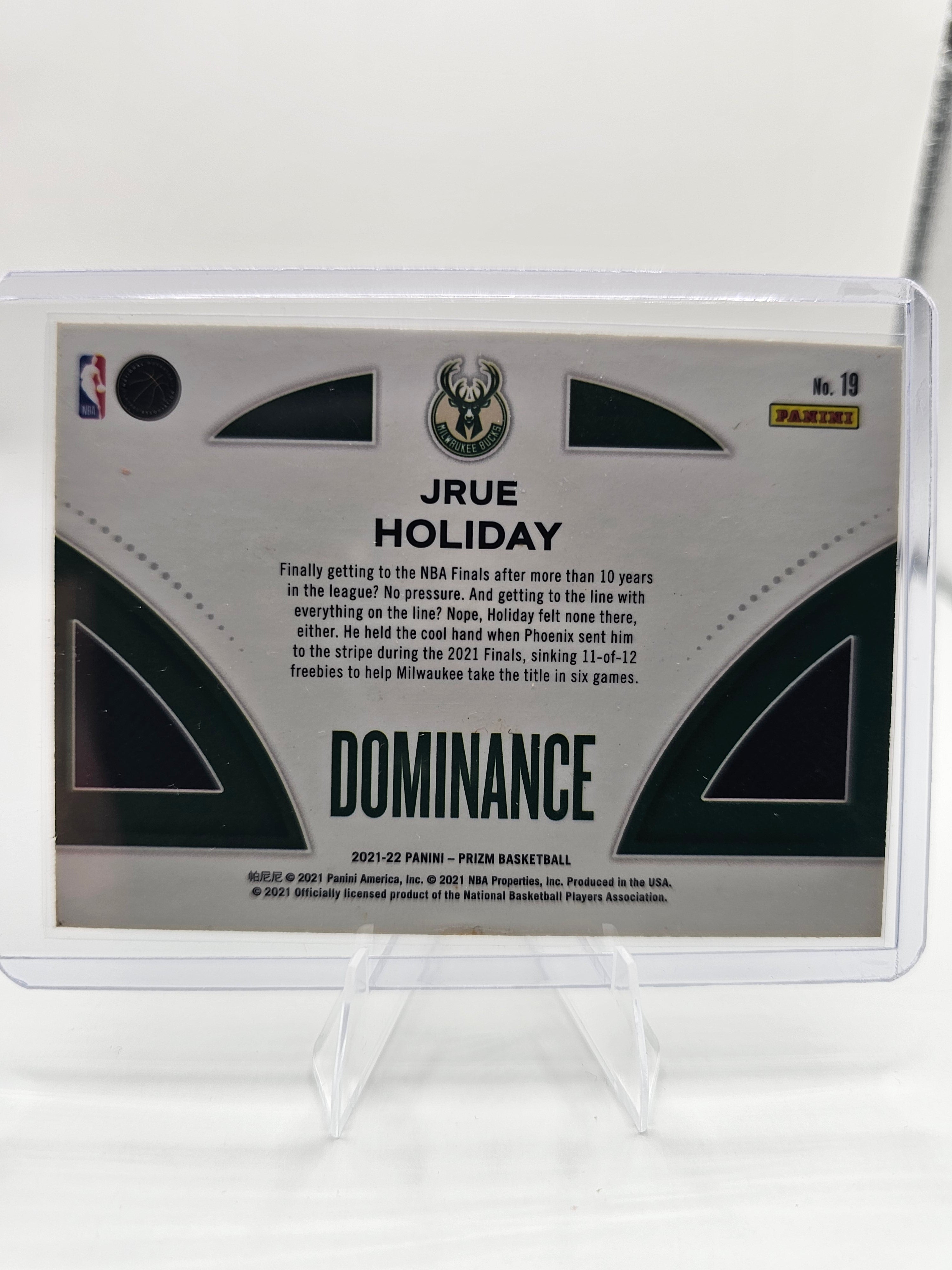 2021-22 Panini Prizm #19 Jrue Holiday Dominance Prizms Silver