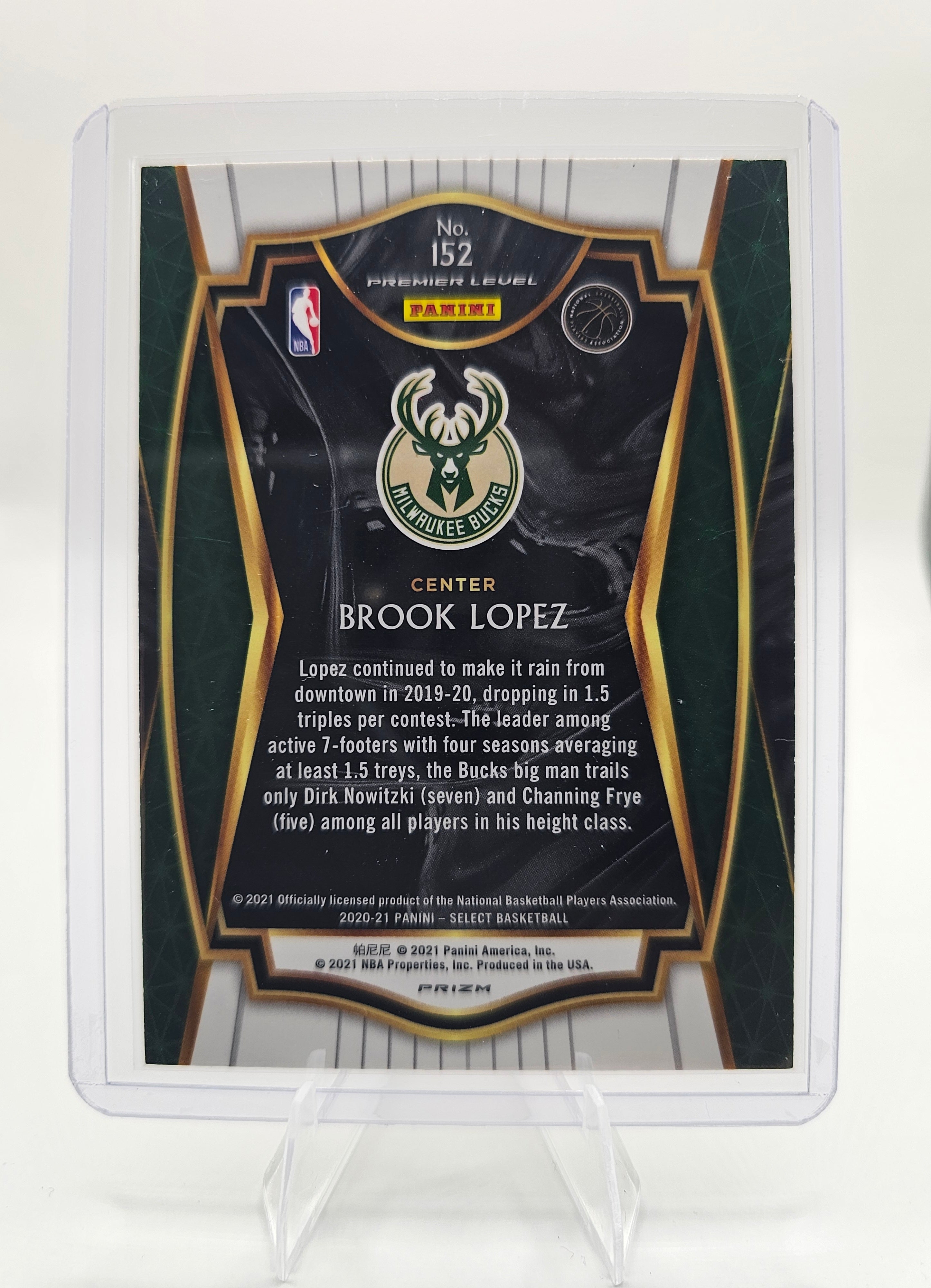 2020-21 Panini Select #152 Brook Lopez Red Wave Prizms