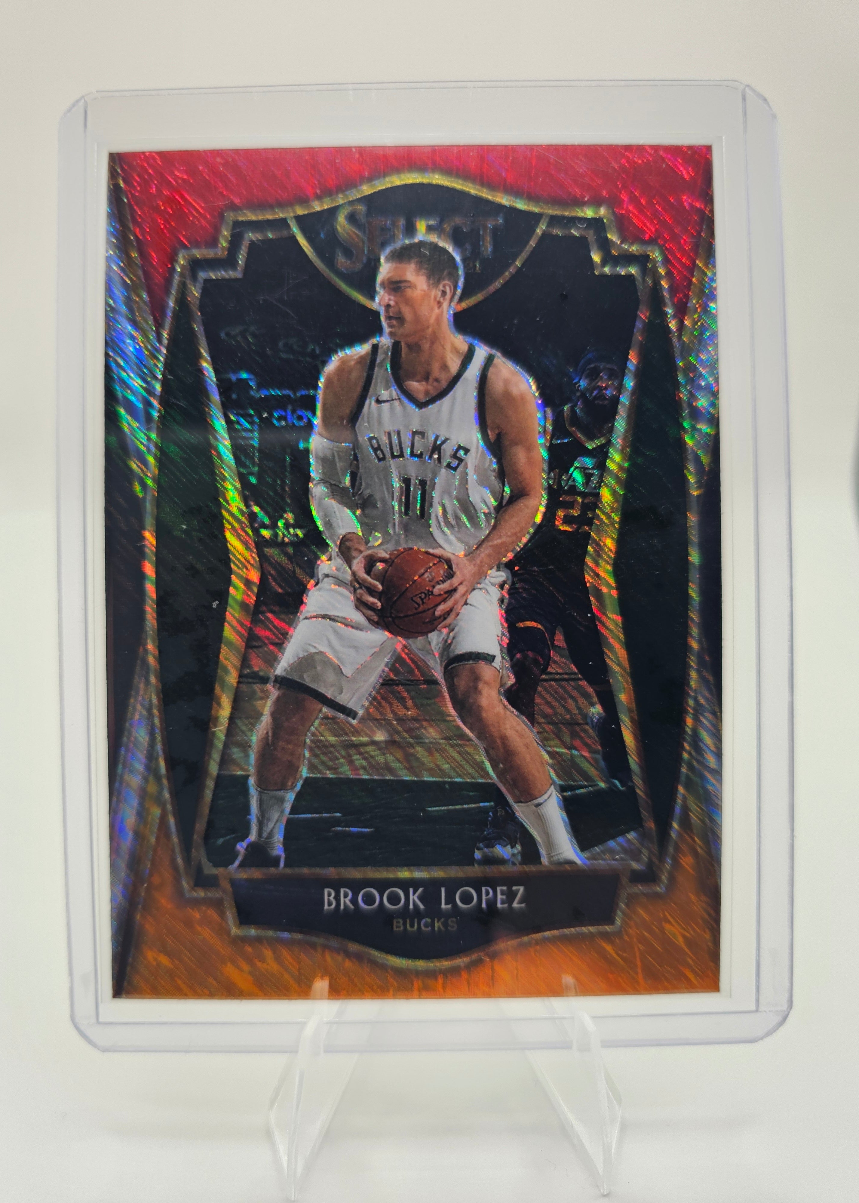 2020-21 Panini Select #152 Brook Lopez Red Wave Prizms