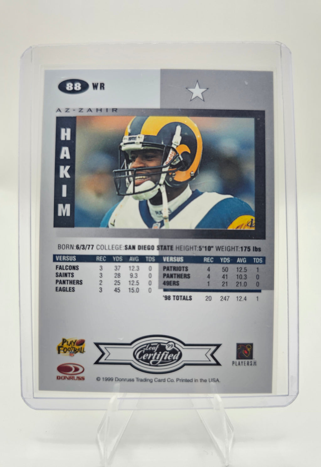 1999 Leaf Certified #88 Az-Zahir Hakim