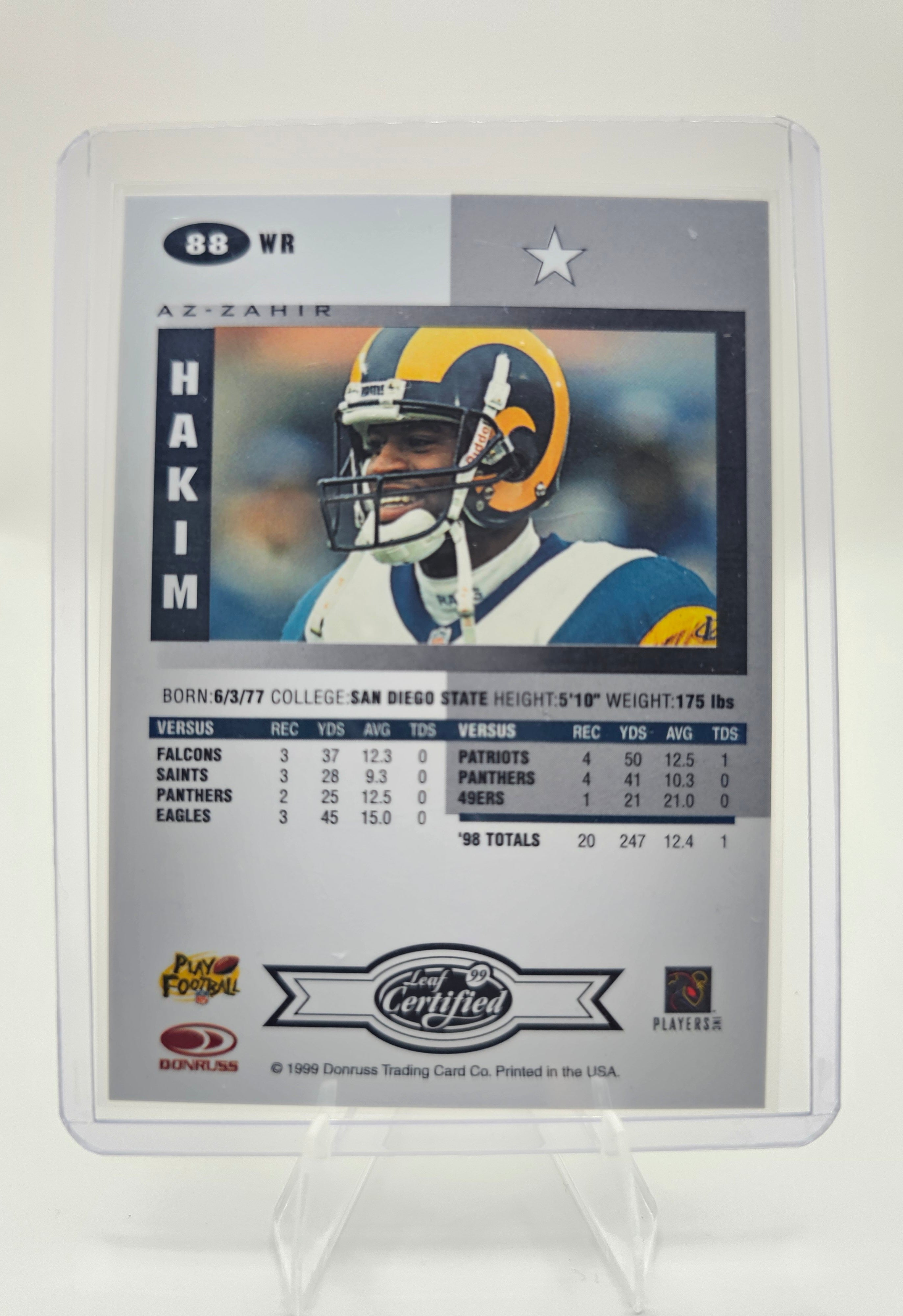 1999 Leaf Certified #88 Az-Zahir Hakim