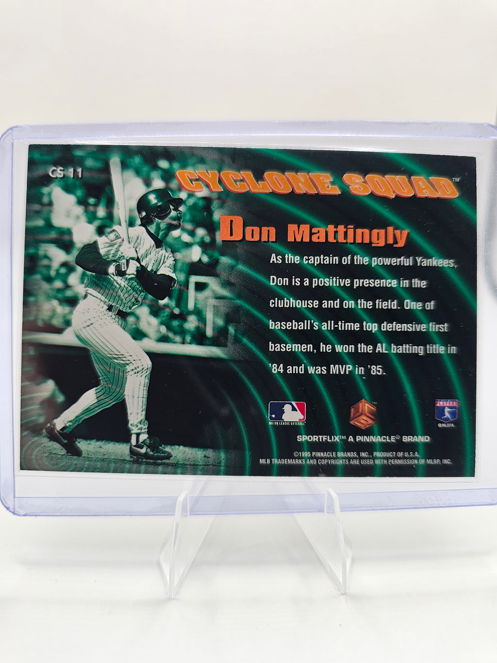 1995 Pinnacle Sportflix Cyclone Squad #CS11 Don Mattingly