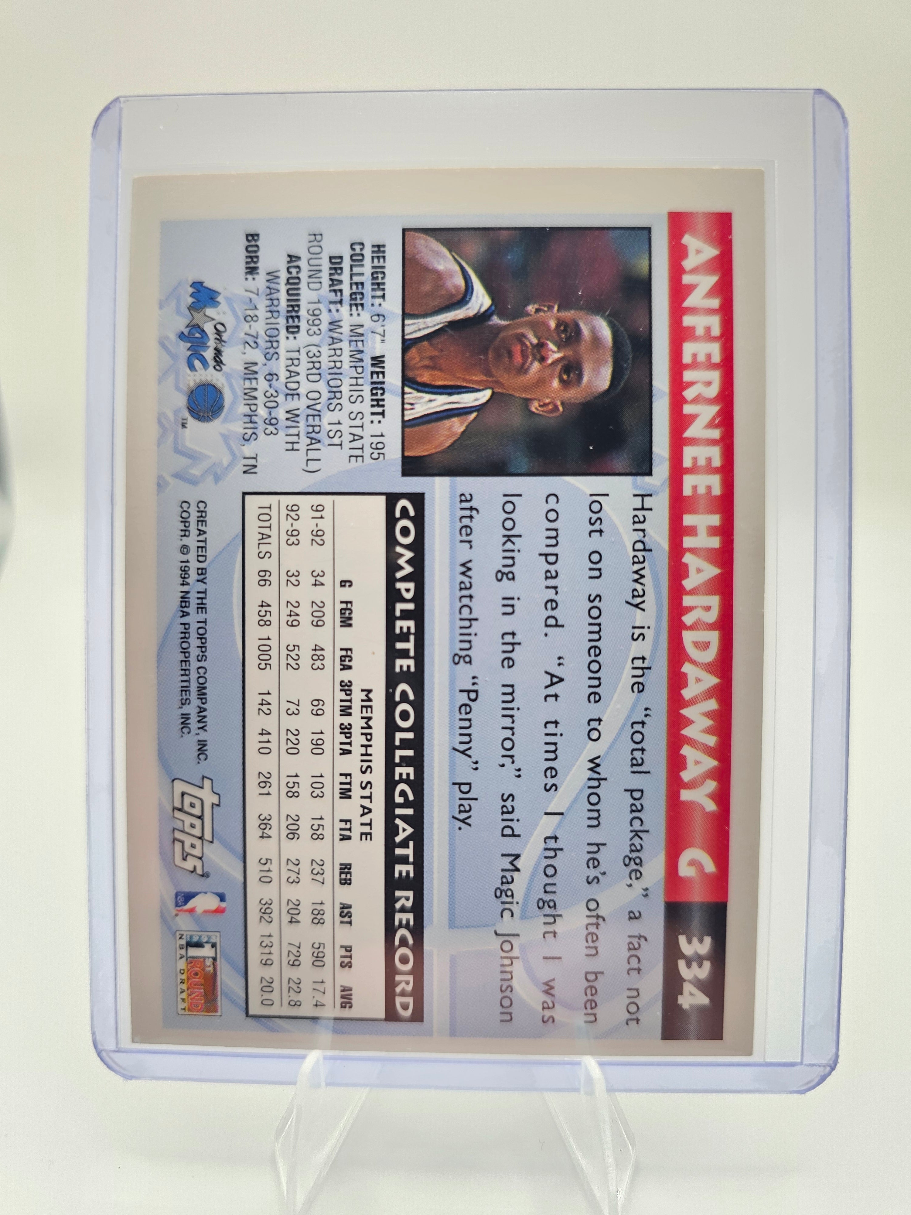 1993-94 Topps #334 Anfernee Hardaway