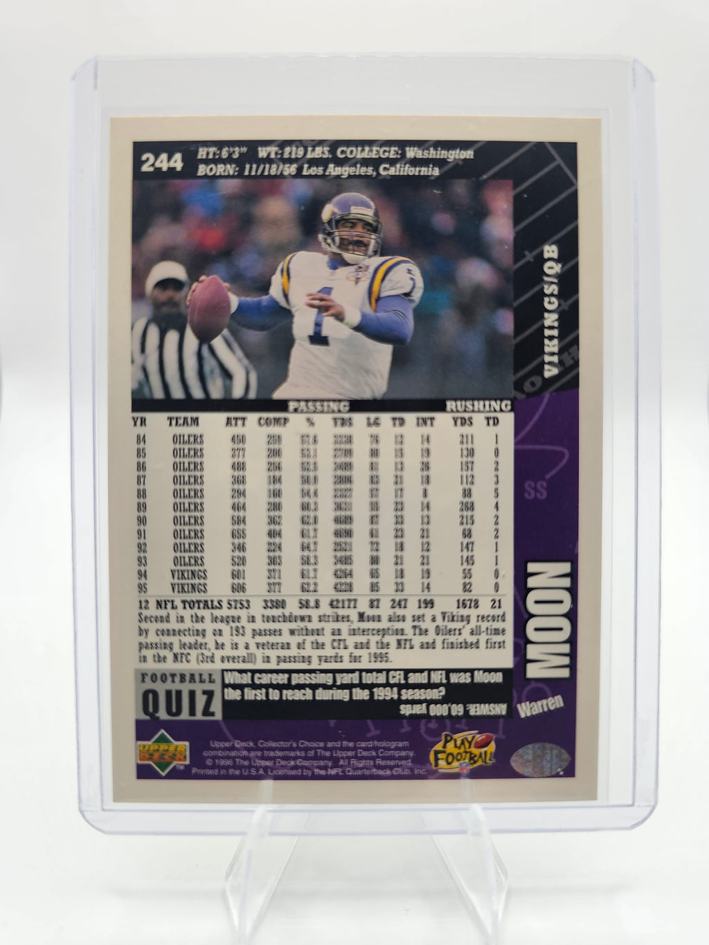 1996 Collector's Choice #244 Warren Moon
