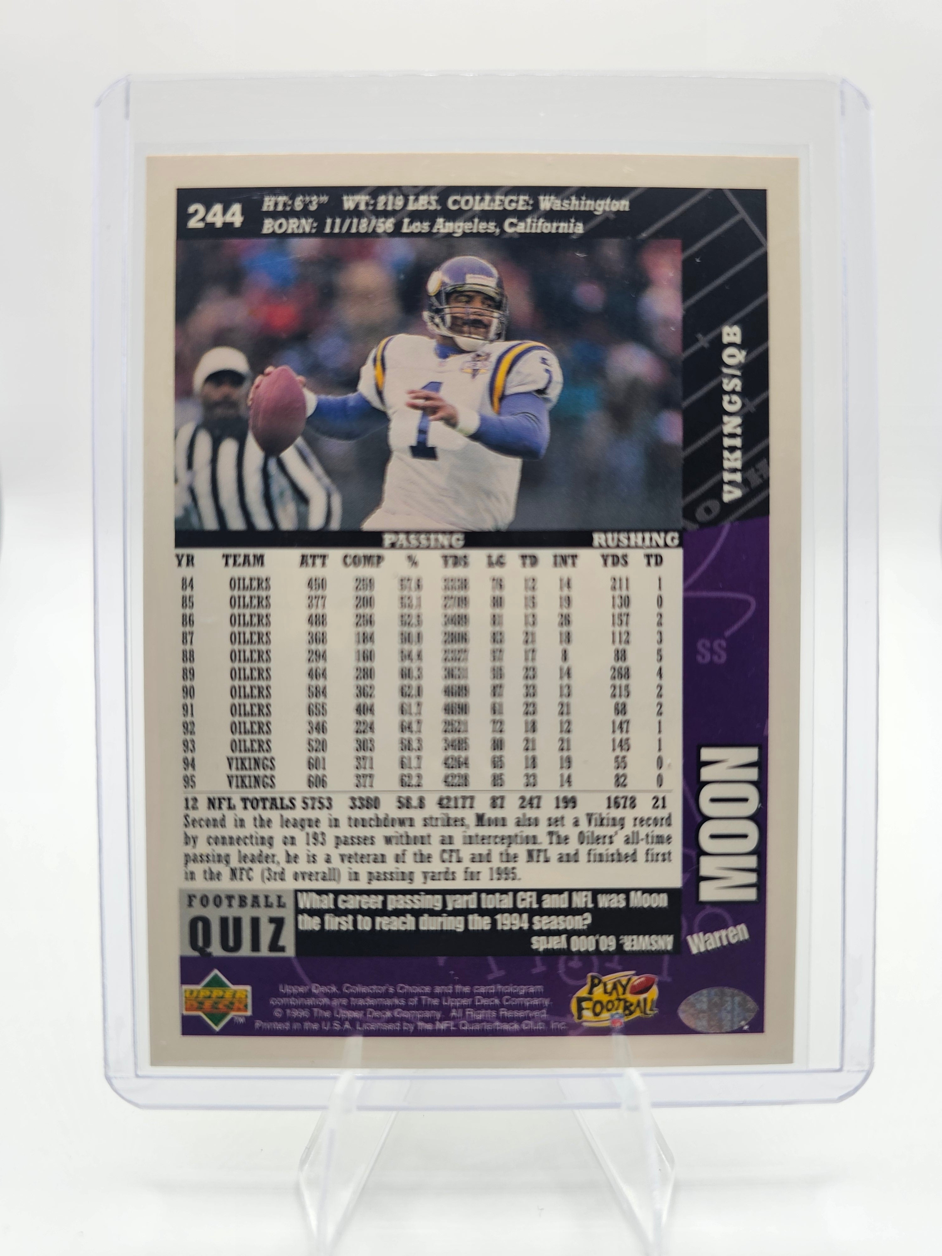 1996 Collector's Choice #244 Warren Moon