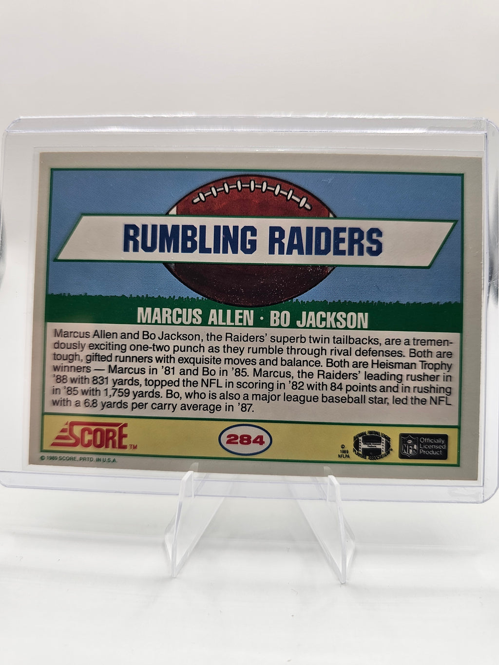 1989 Score #284 Marcus Allen / Bo Jackson