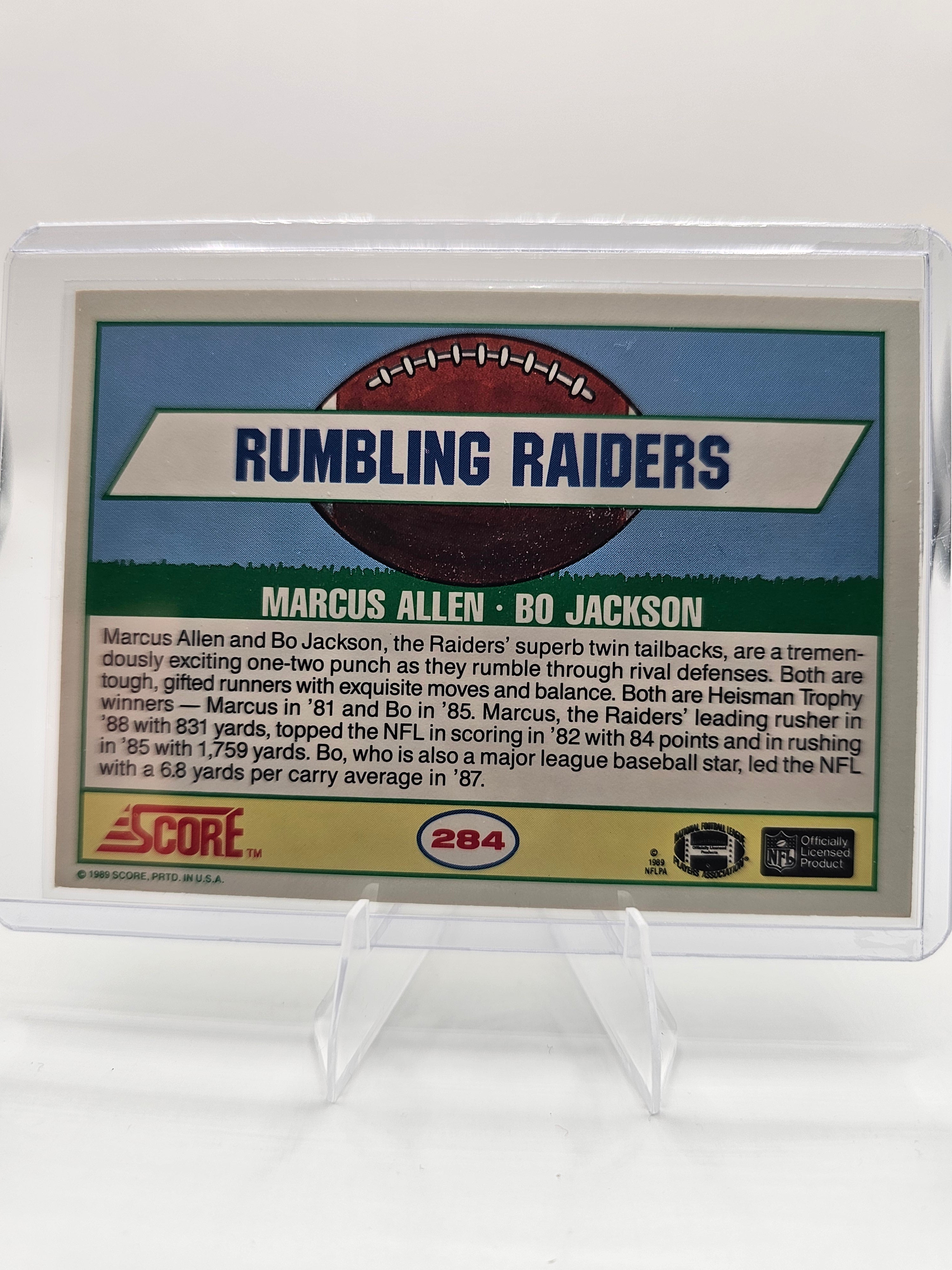 1989 Score #284 Marcus Allen / Bo Jackson