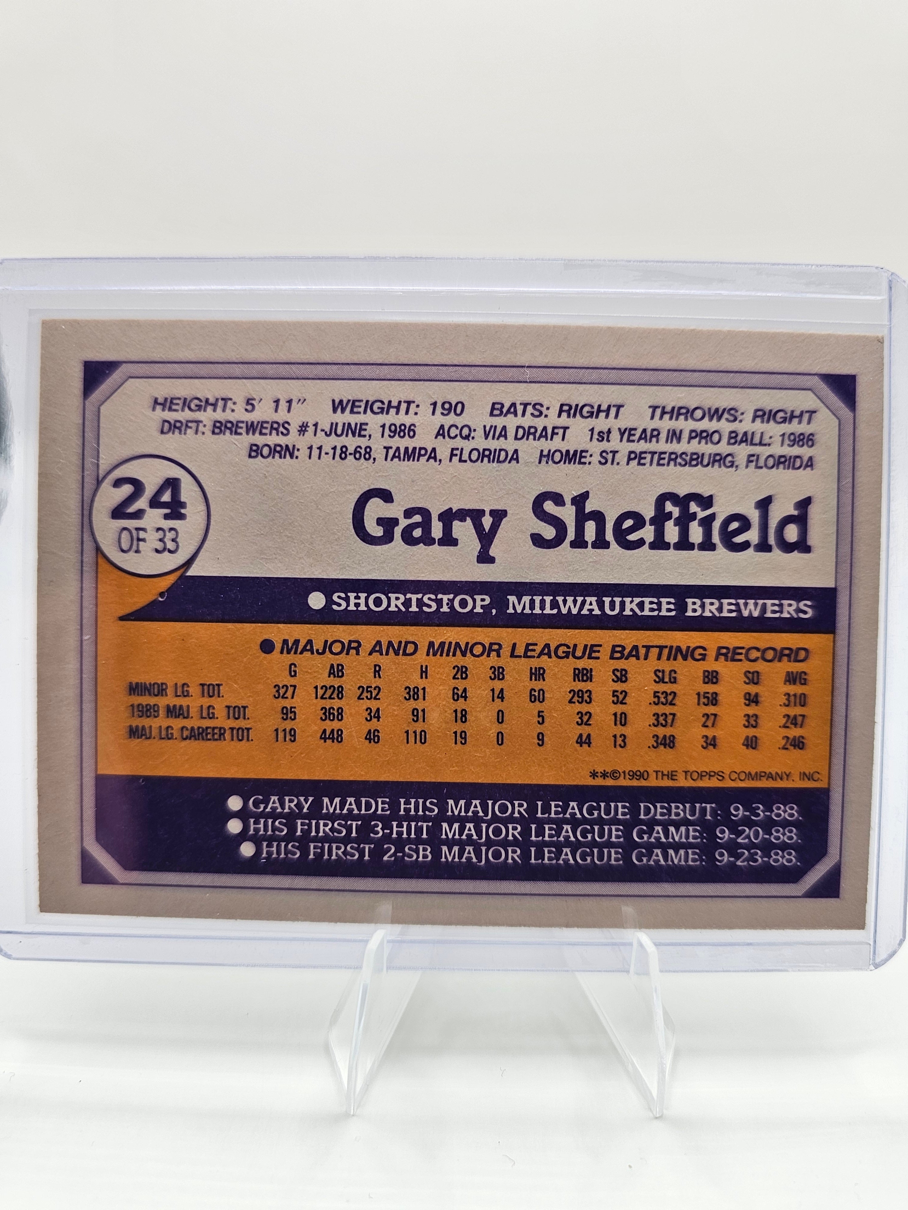 1990 Topps Toys "R" Us Rookies #24 Gary Sheffield