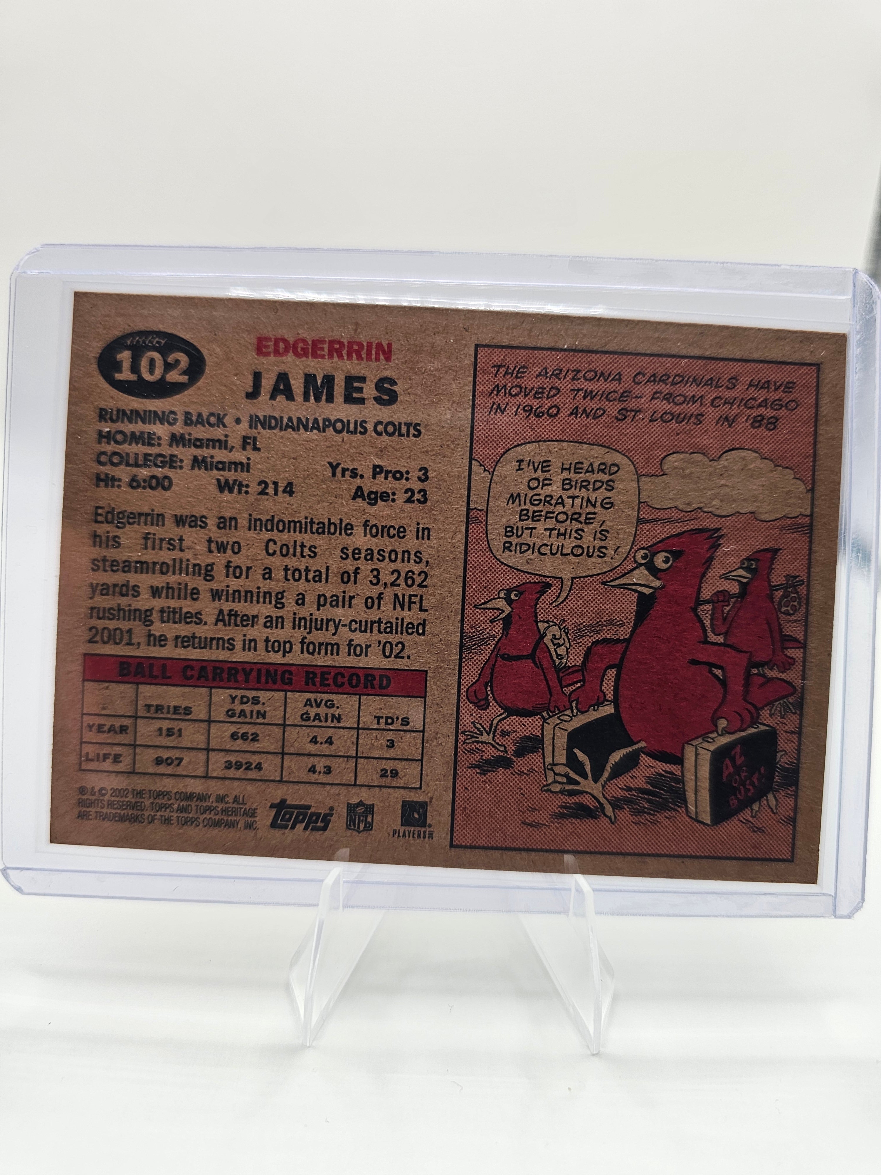 2002 Topps Heritage #102 Edgerrin James