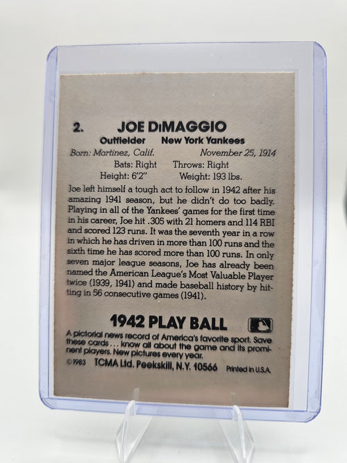 1983 TCMA 1942 Play Ball Reprint #2 Joe DiMaggio