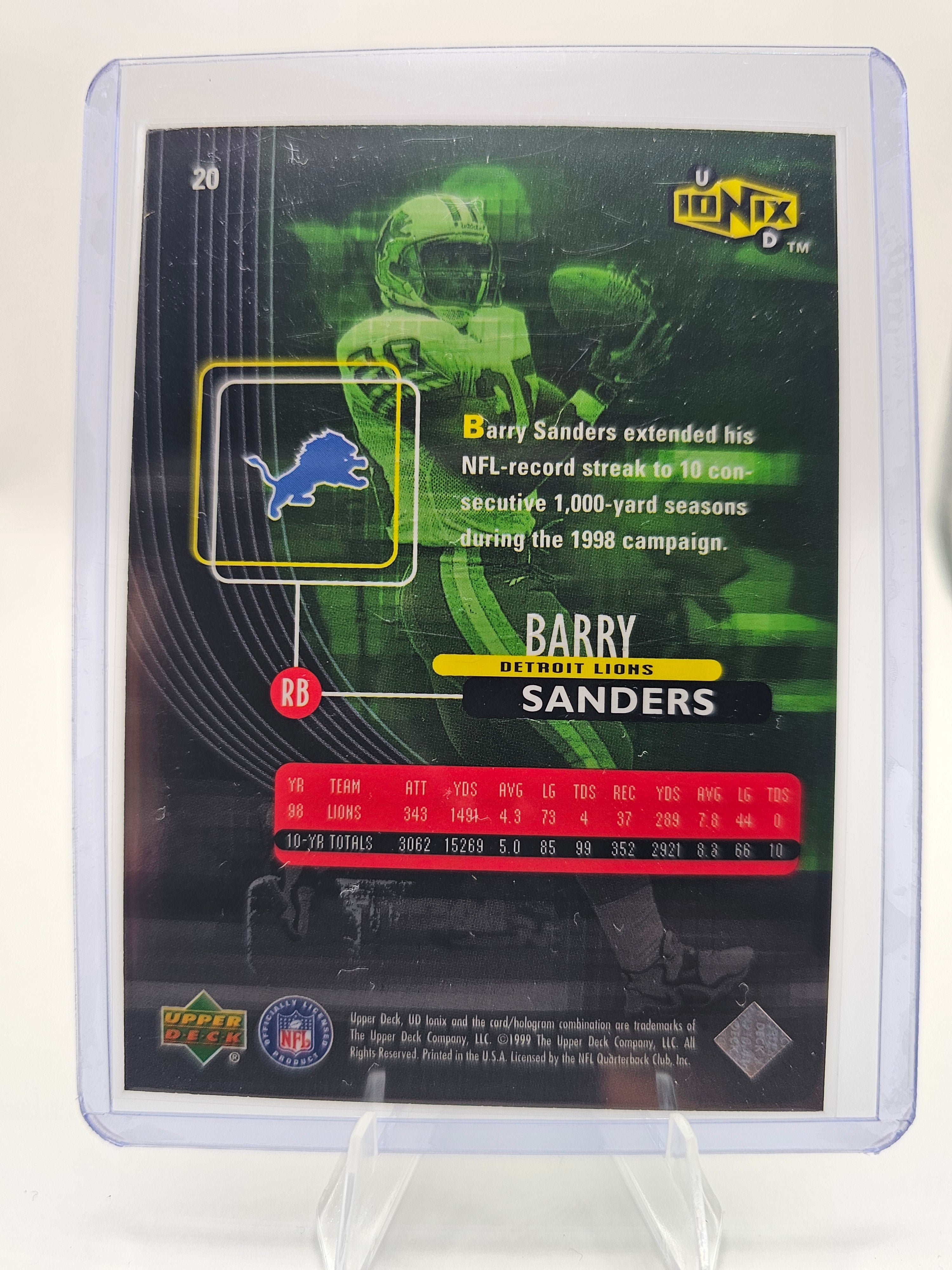 1999 UD Ionix #20 Barry Sanders