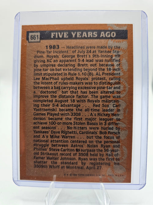1988 Topps #661 Nolan Ryan Turn Back the Clock