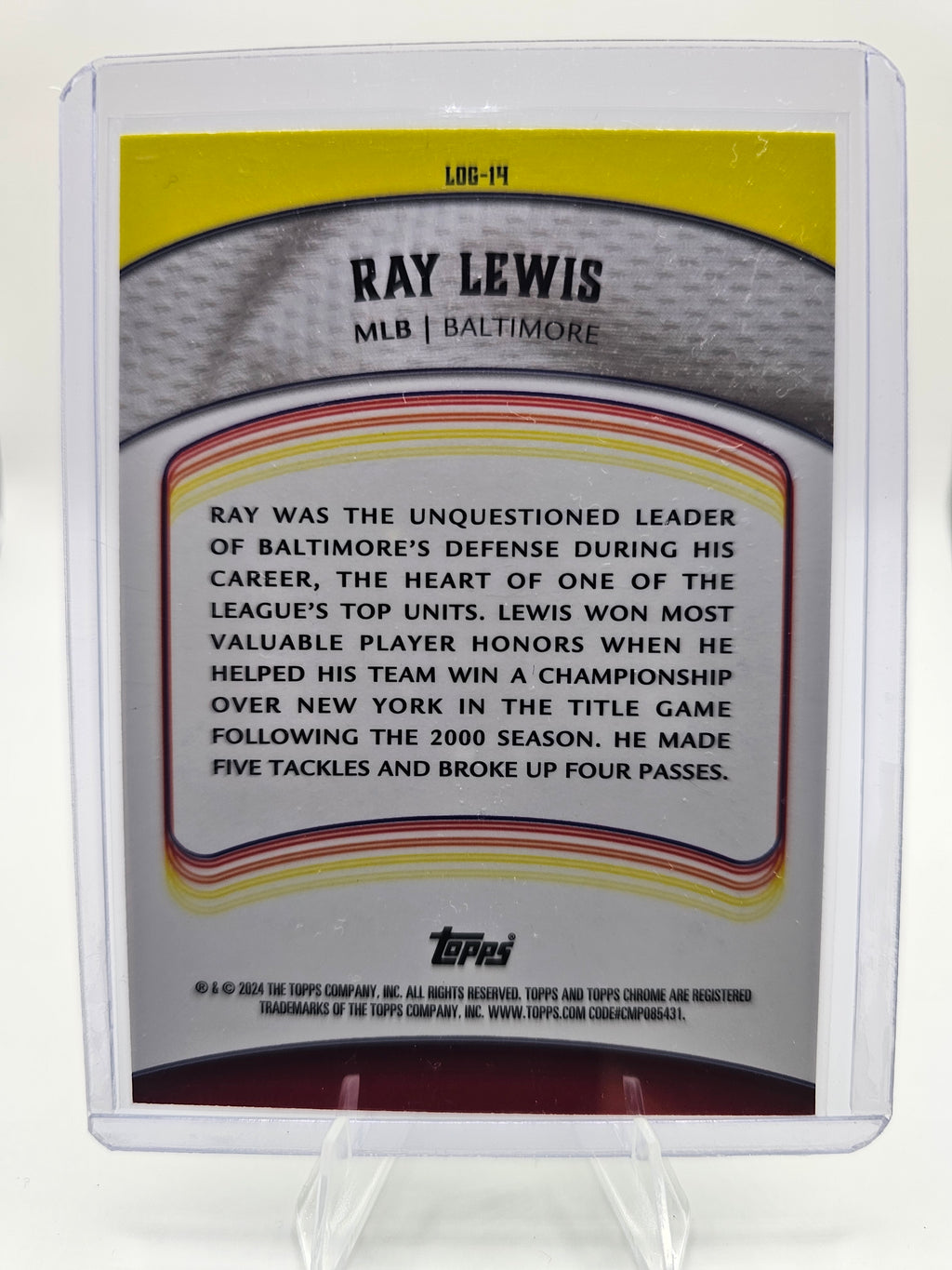 2024 Topps Chrome #LOG-14 Ray Lewis Legends of the Gridiron