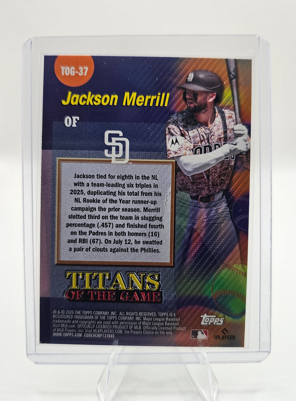 2026 Topps #TOG-37 Jackson Merrill Titans of the Game