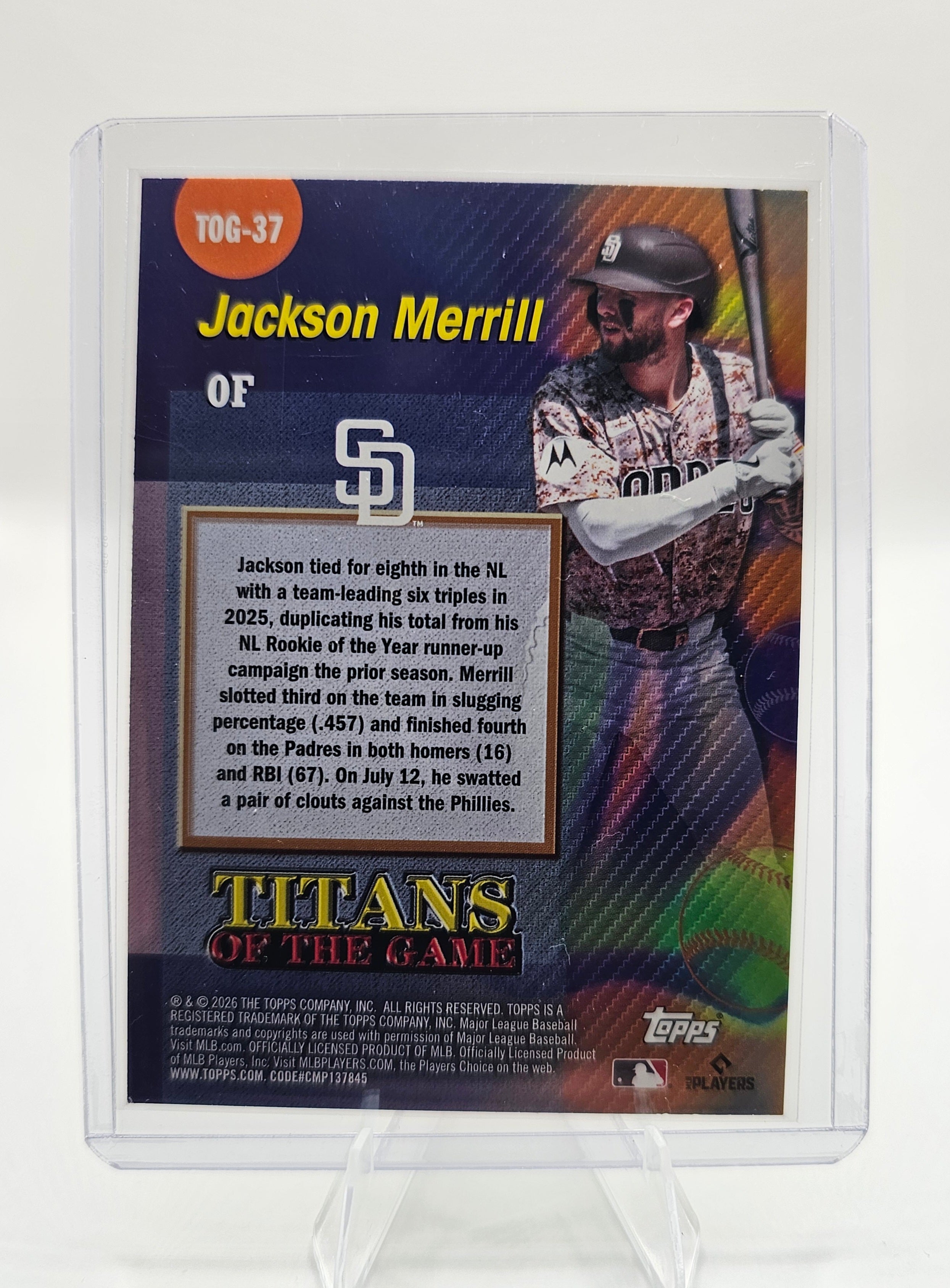 2026 Topps #TOG-37 Jackson Merrill Titans of the Game
