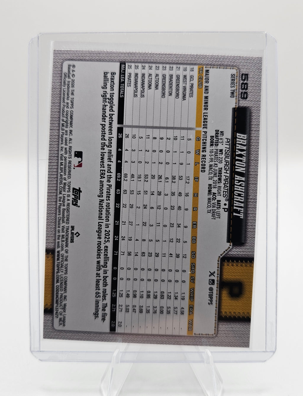 2026 Topps #589 Braxton Ashcraft