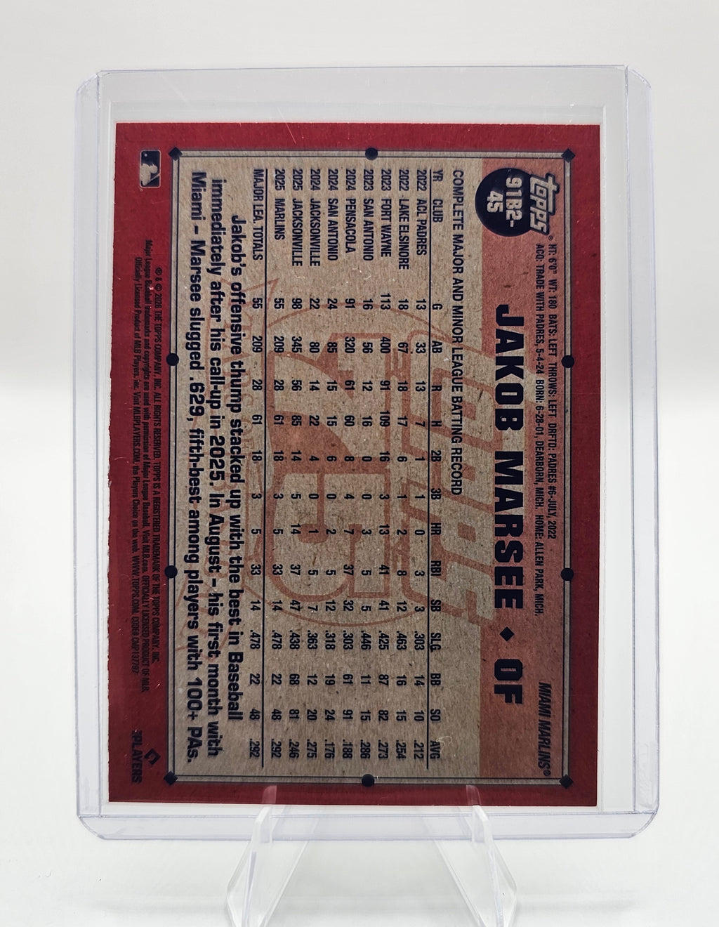 2026 Topps #91B2-45 Jakob Marsee