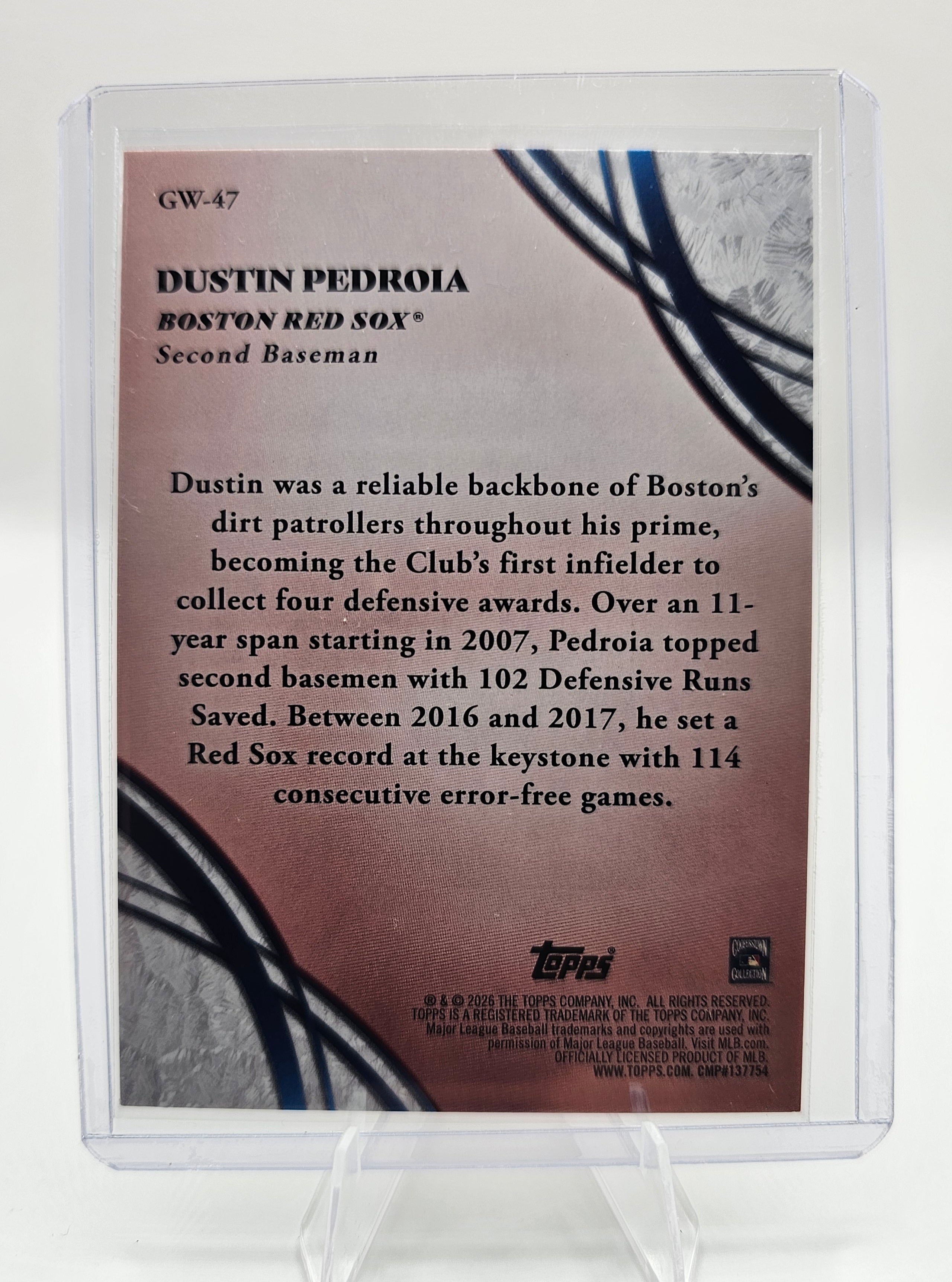 2026 Topps Glove Work #GW-47 Dustin Pedroia – Boston Red Sox
