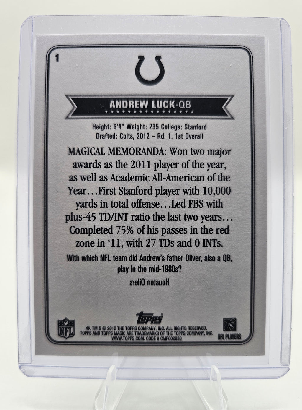 2012 Topps Magic #1 Andrew Luck