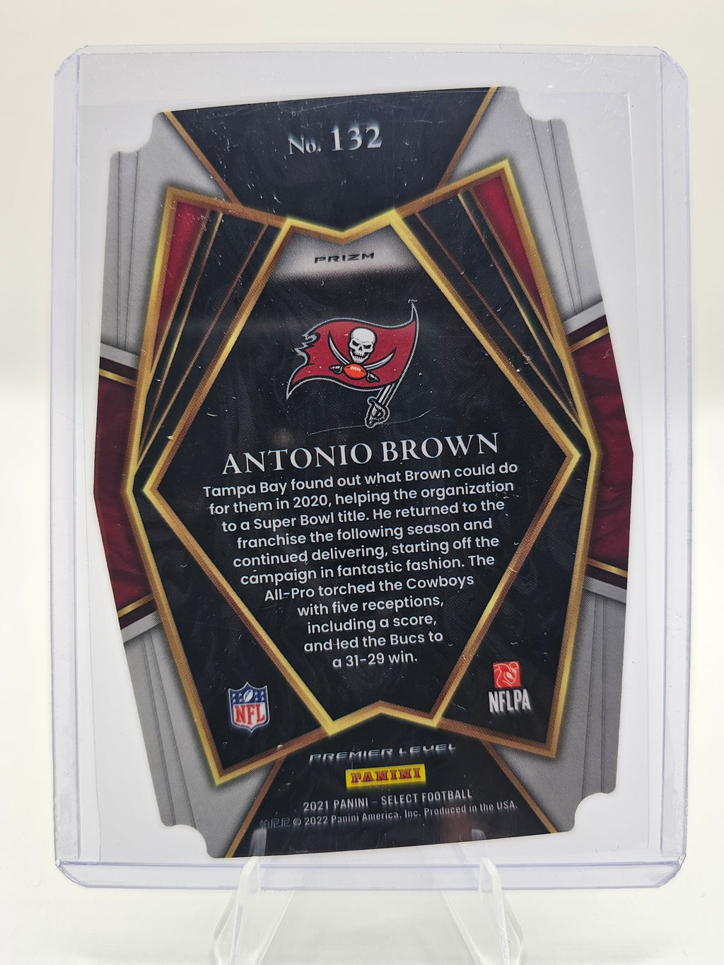 2021 Panini Select #132 Antonio Brown Yellow Prizm Die Cut