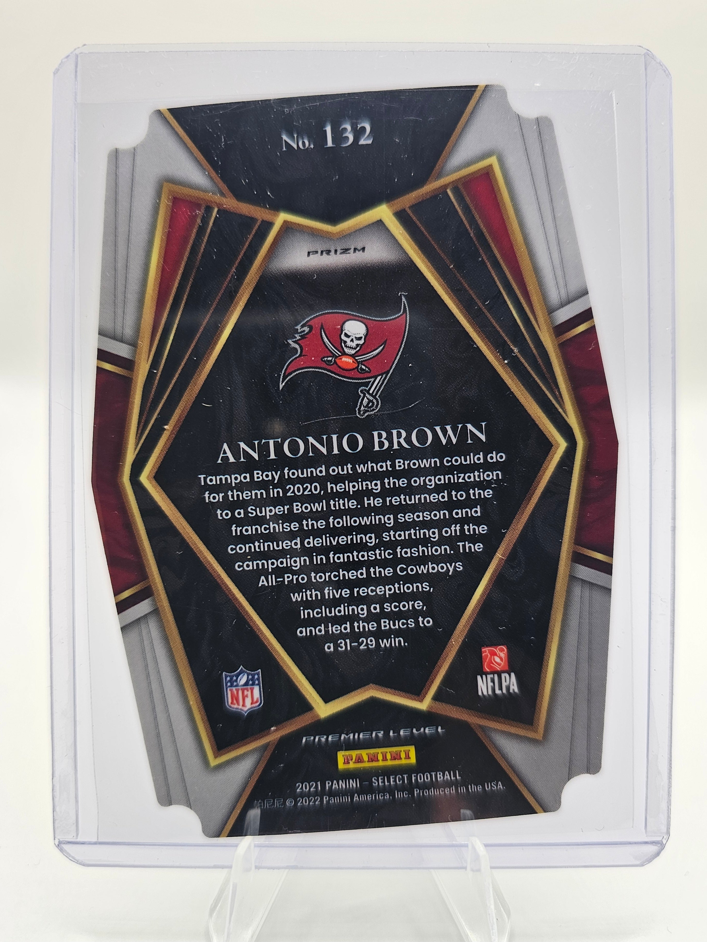 2021 Panini Select #132 Antonio Brown Yellow Prizm Die Cut