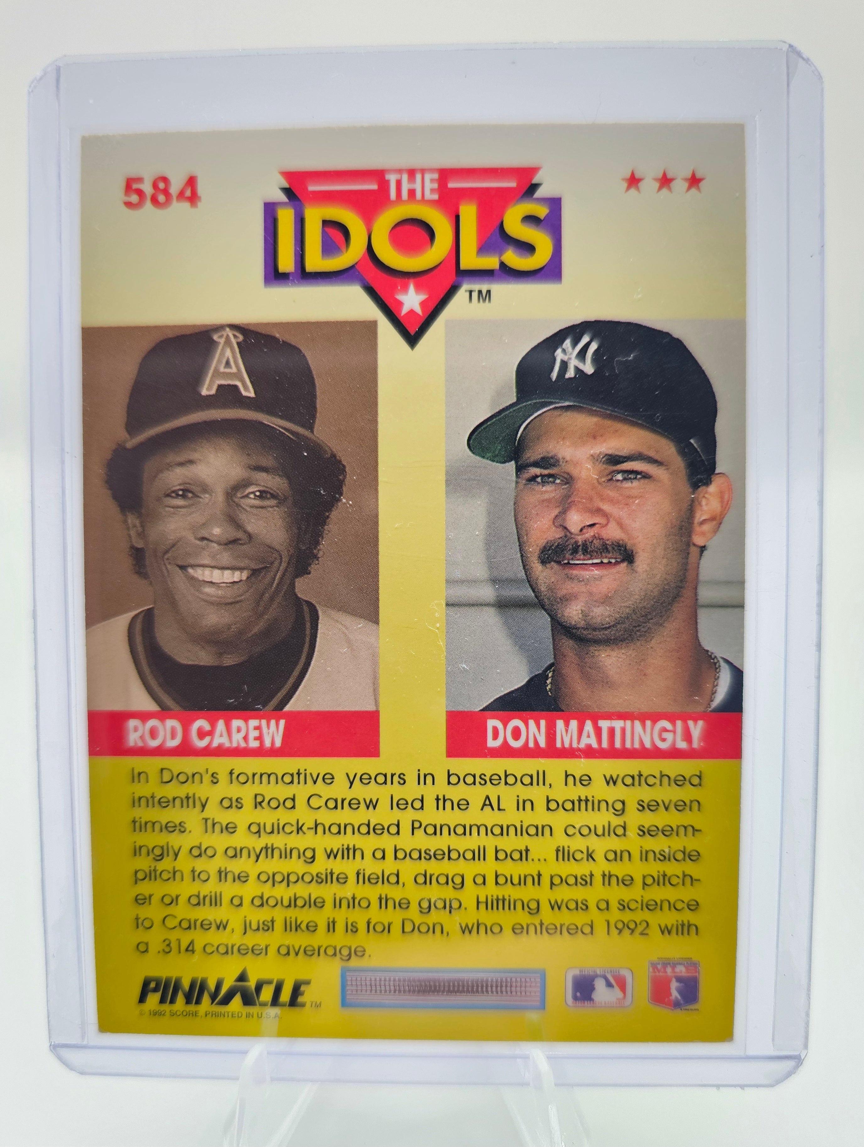 1992 Pinnacle #584 Don Mattingly / Rod Carew IDOL