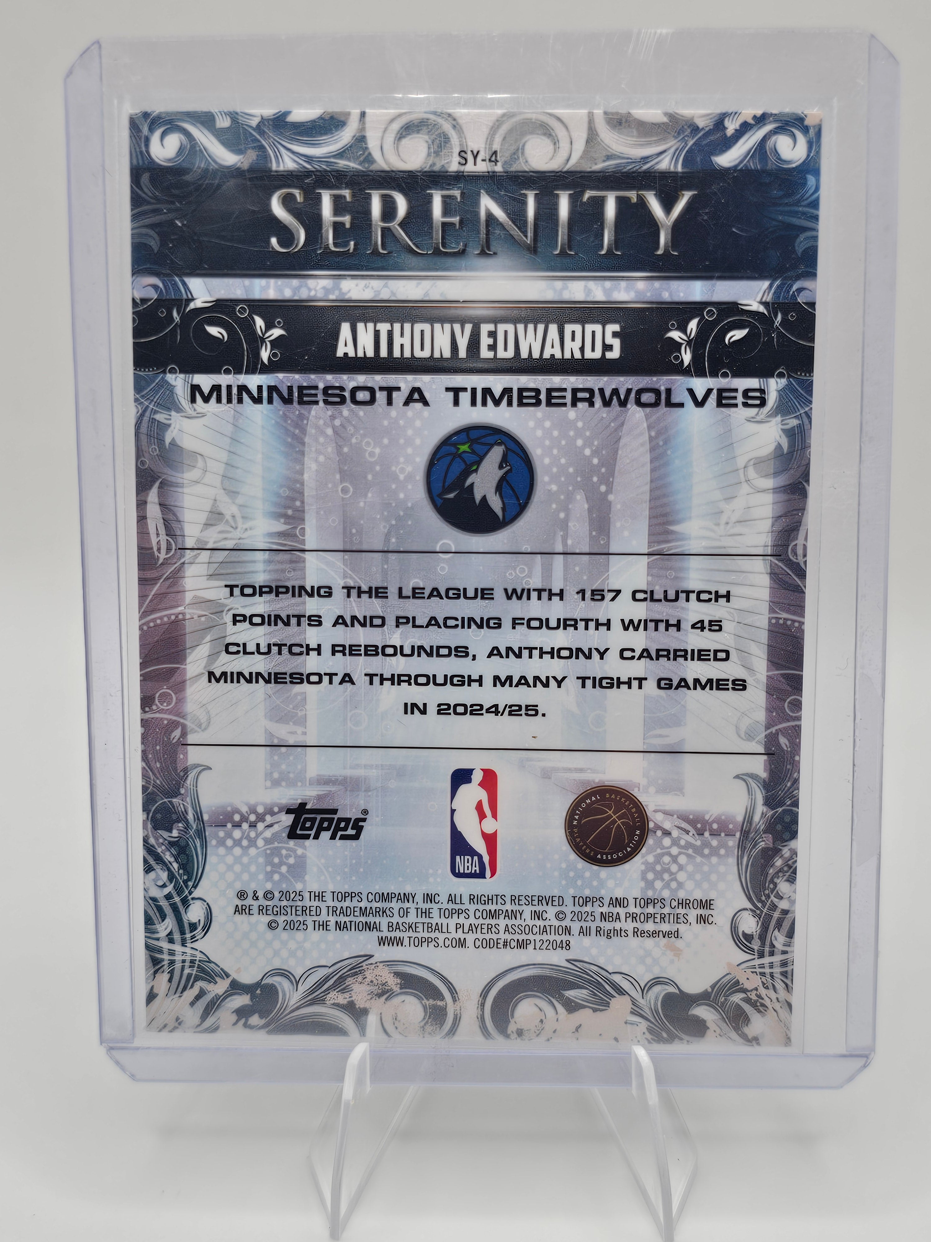 2025-26 Topps Chrome #SY-4 Anthony Edwards Serenity RayWave Refractor