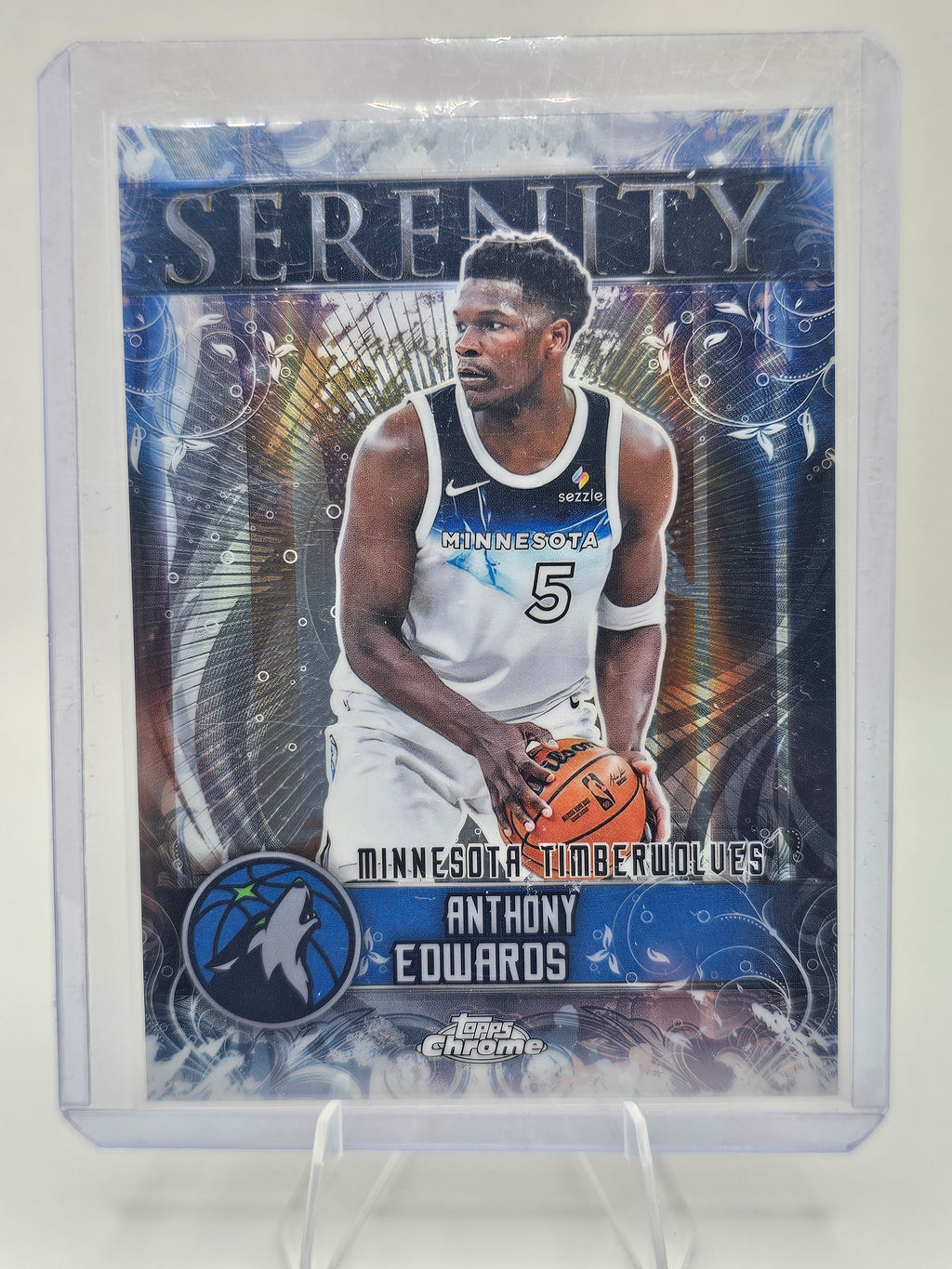2025-26 Topps Chrome #SY-4 Anthony Edwards Serenity RayWave Refractor