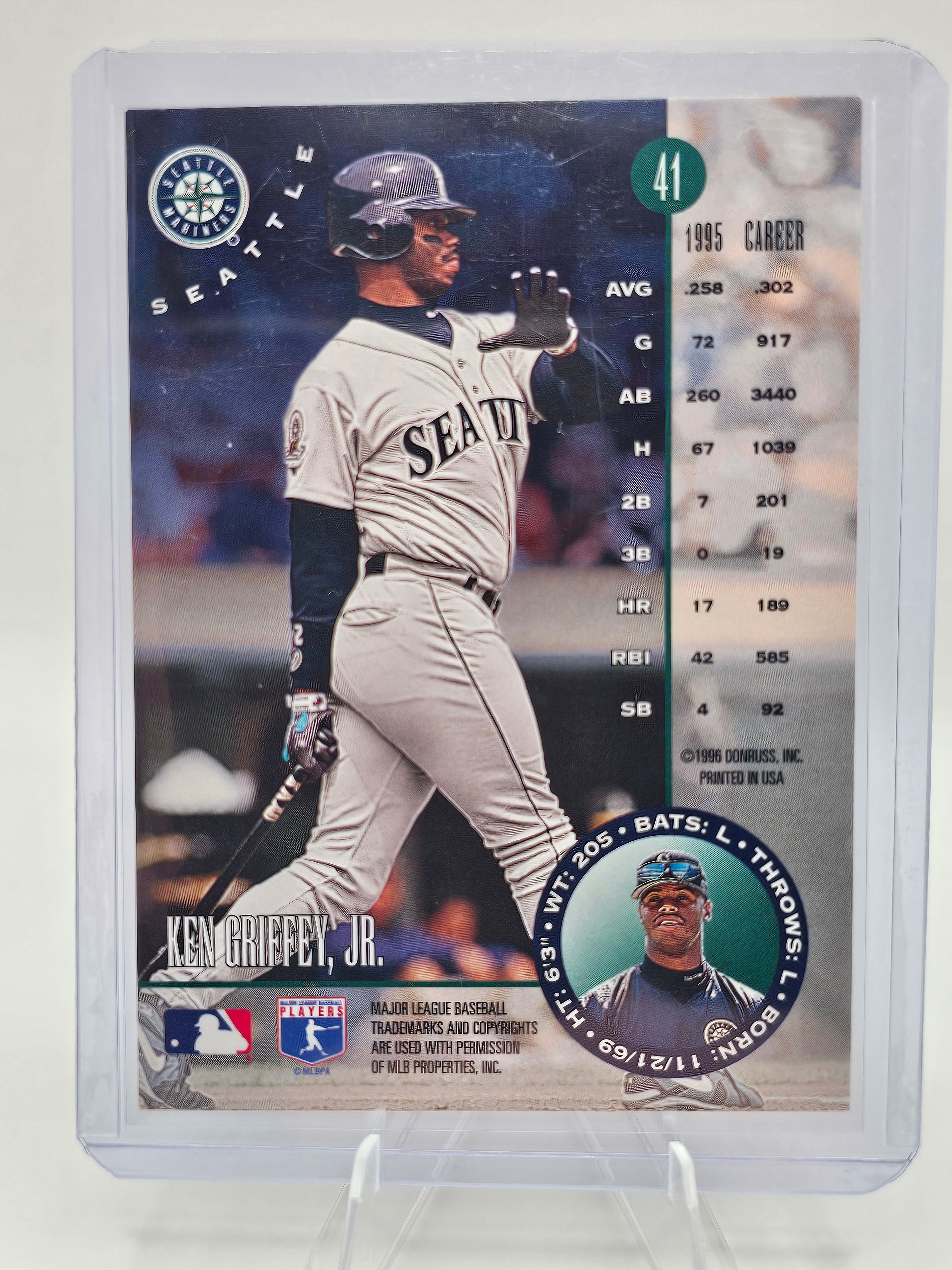 1996 Leaf #41 Ken Griffey, Jr. Press Proofs Silver