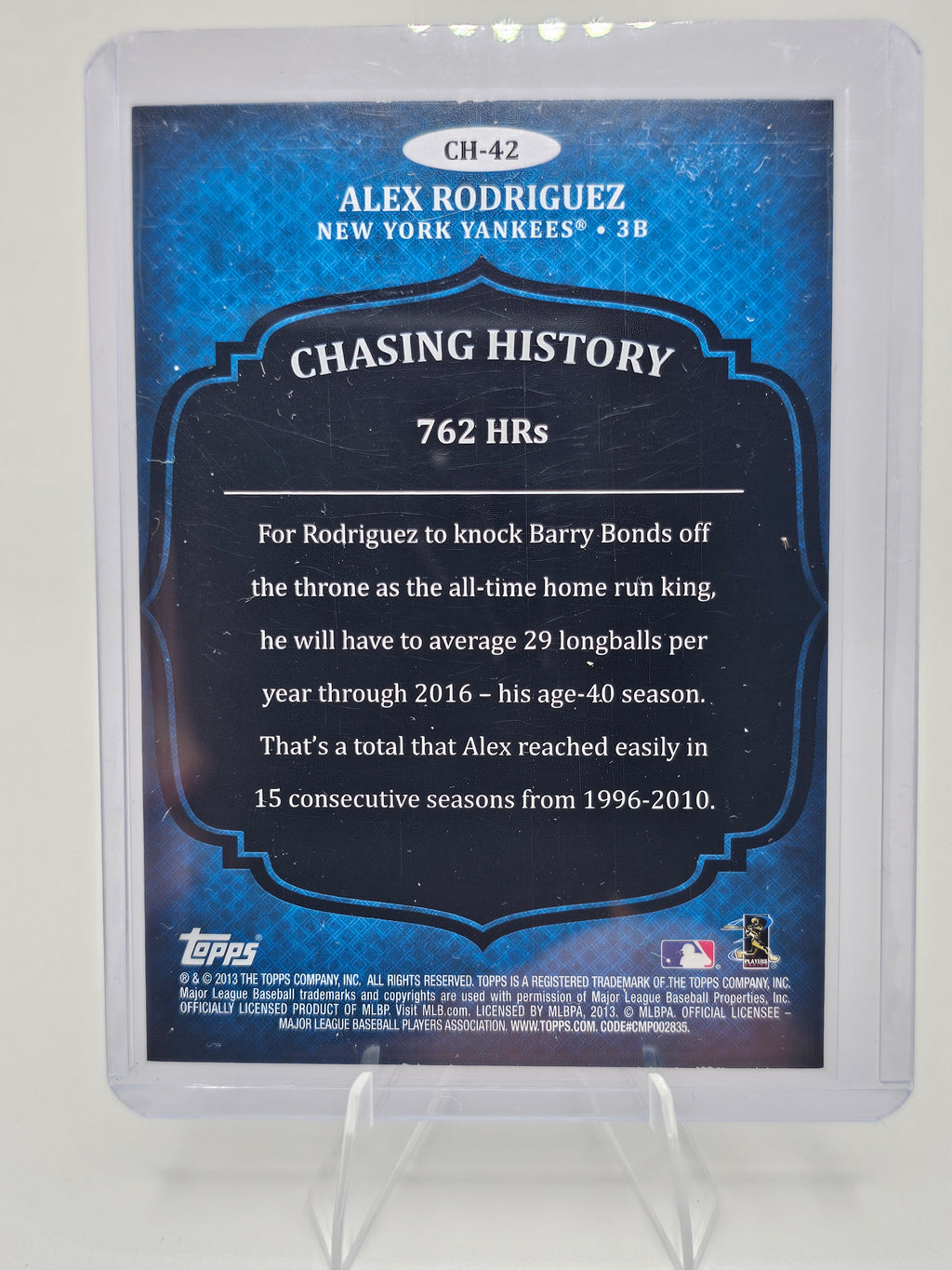 2013 Topps #CH-42 Alex Rodriguez Chasing History Silver Foil