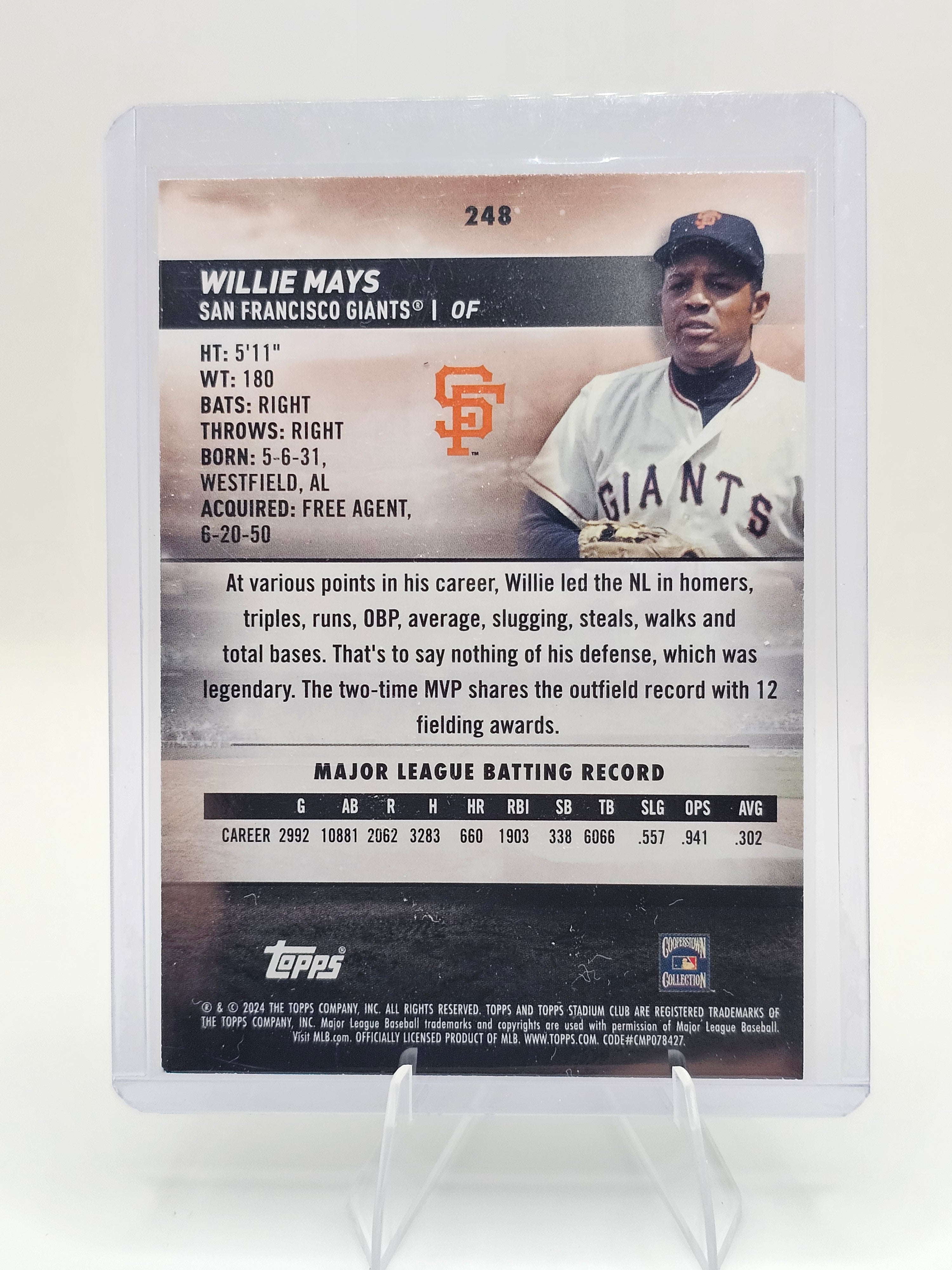 2024 Stadium Club #248 Willie Mays