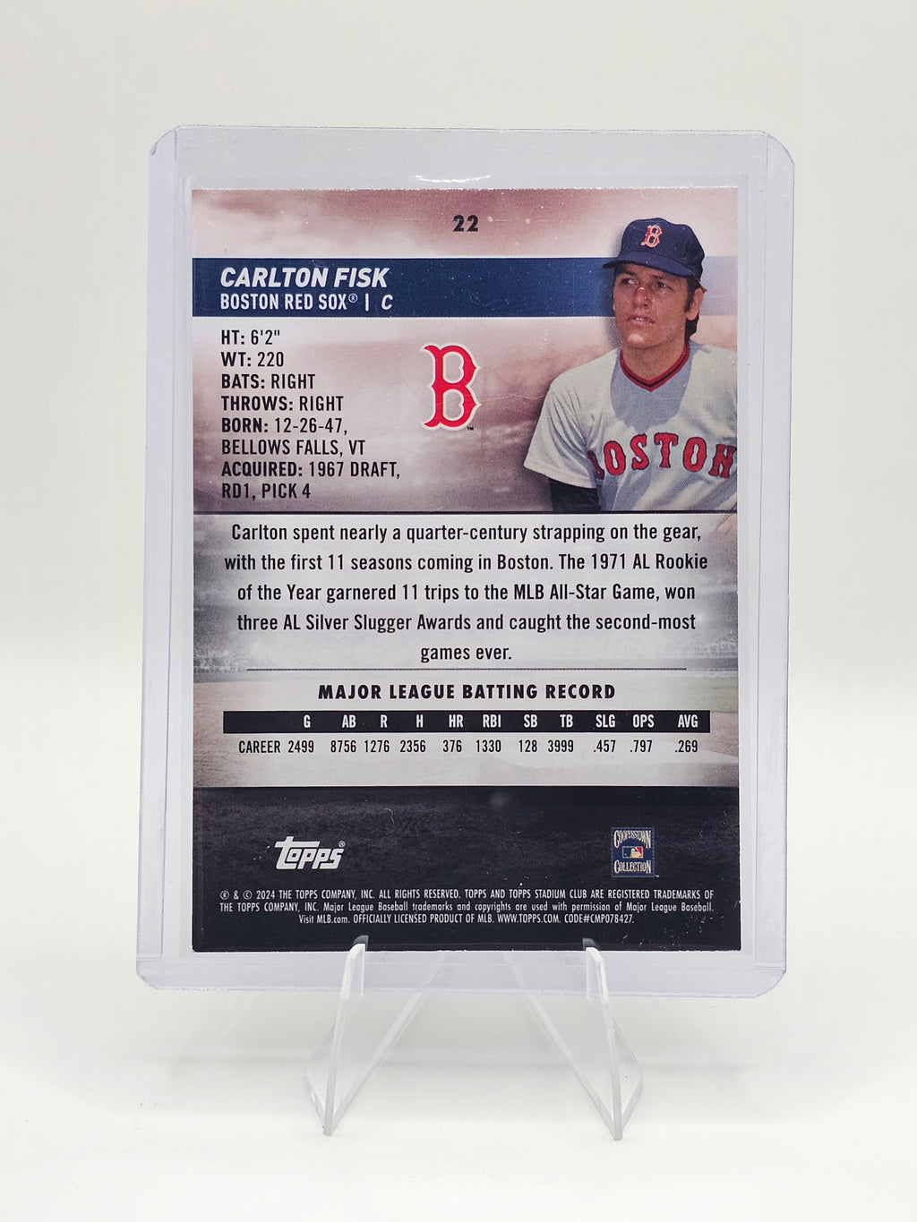 2024 Stadium Club #22 Carlton Fisk