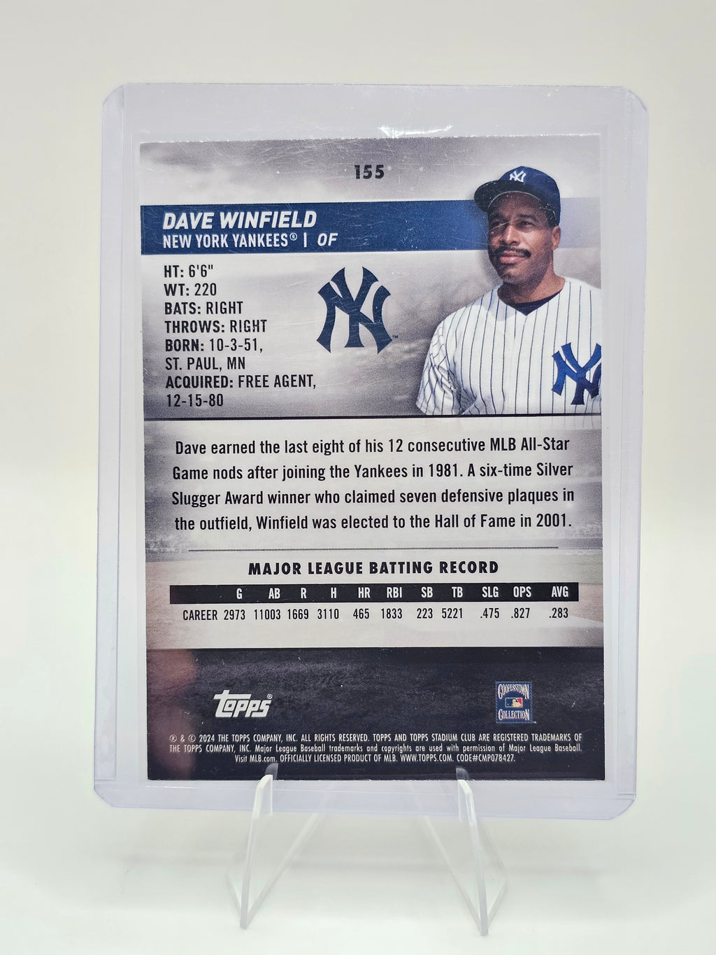 2024 Stadium Club #155 Dave Winfield