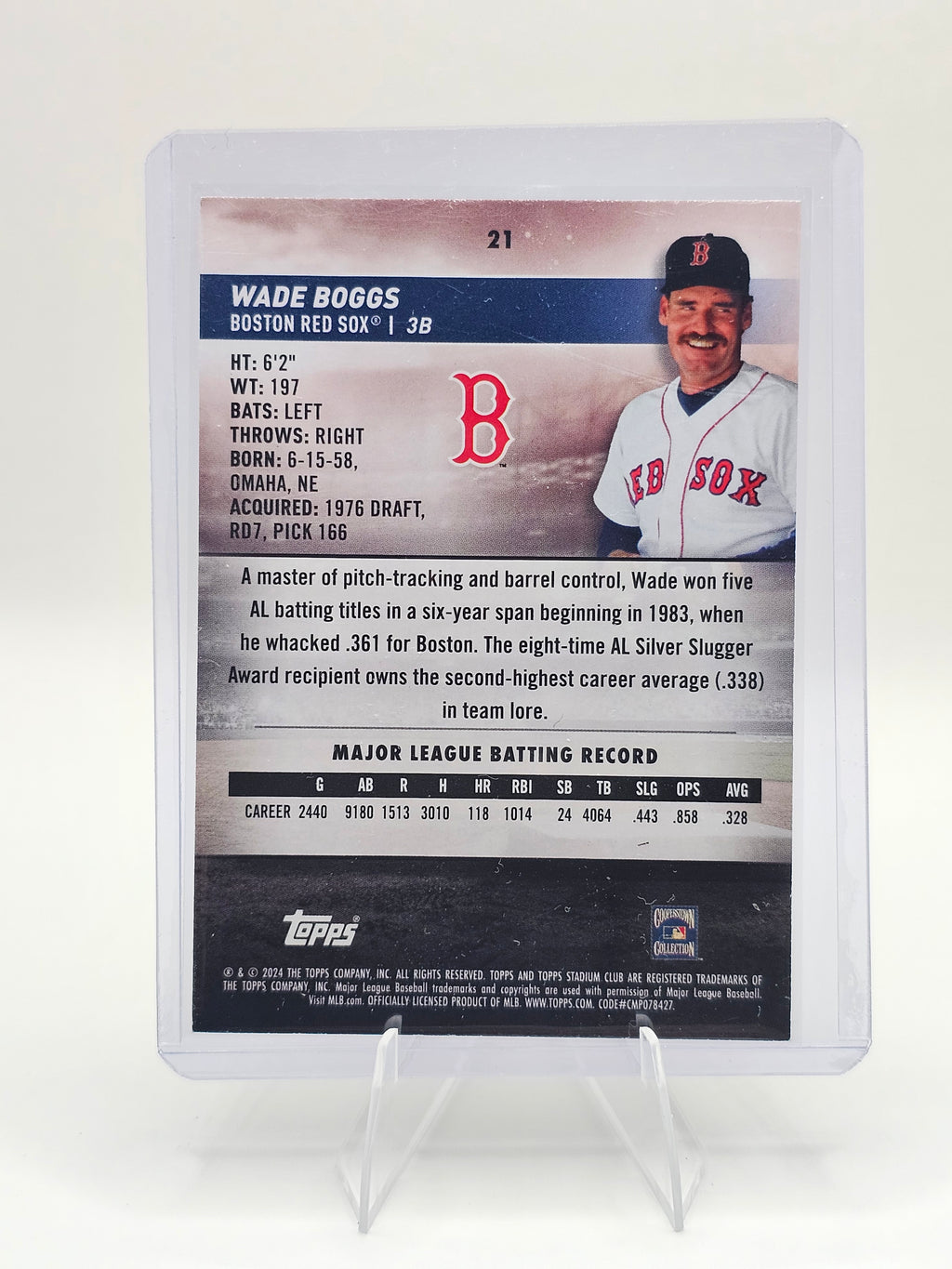 2024 Stadium Club #21 Wade Boggs