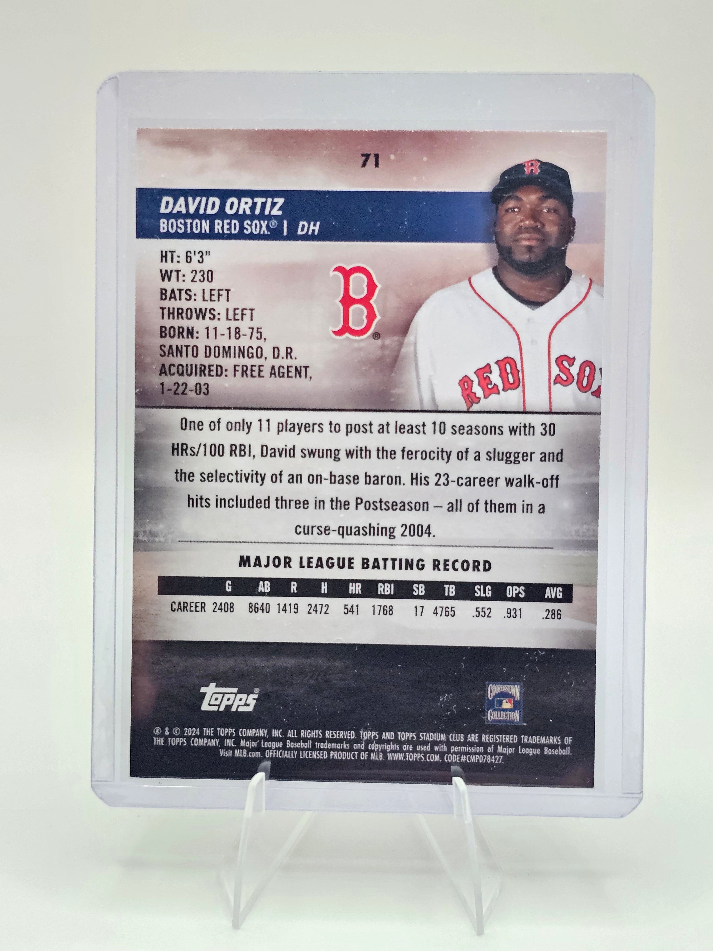2024 Stadium Club #71 David Ortiz Photographer's Proof