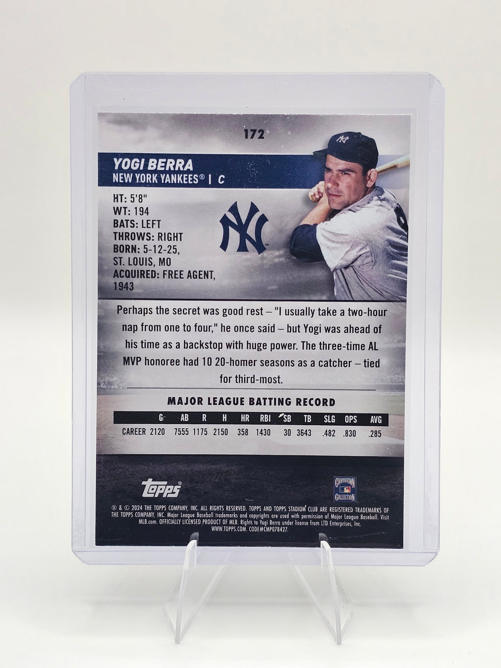 2024 Topps Stadium Club #172 Yogi Berra