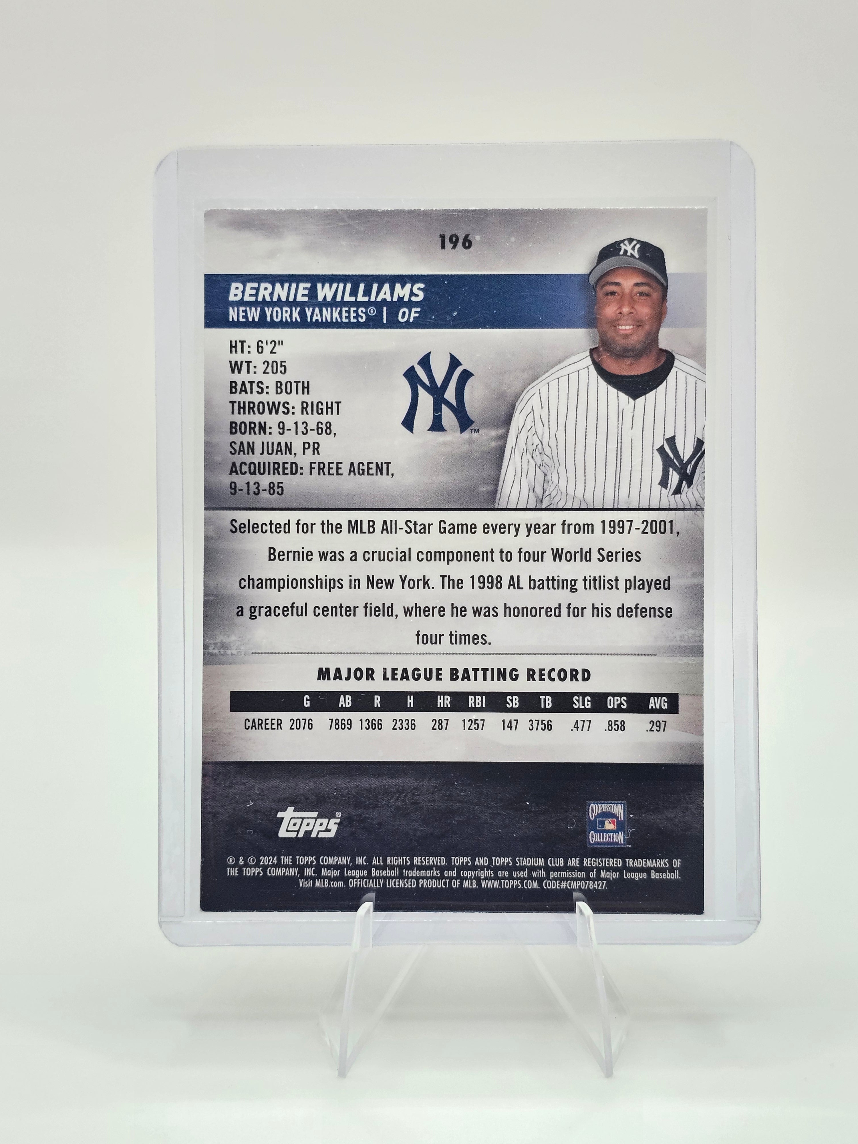 2024 Stadium Club #196 Bernie Williams