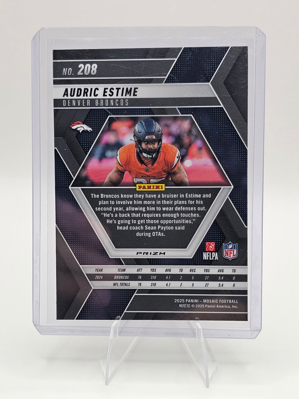 2025 Panini Mosaic #208 Audric Estime Pink Camo