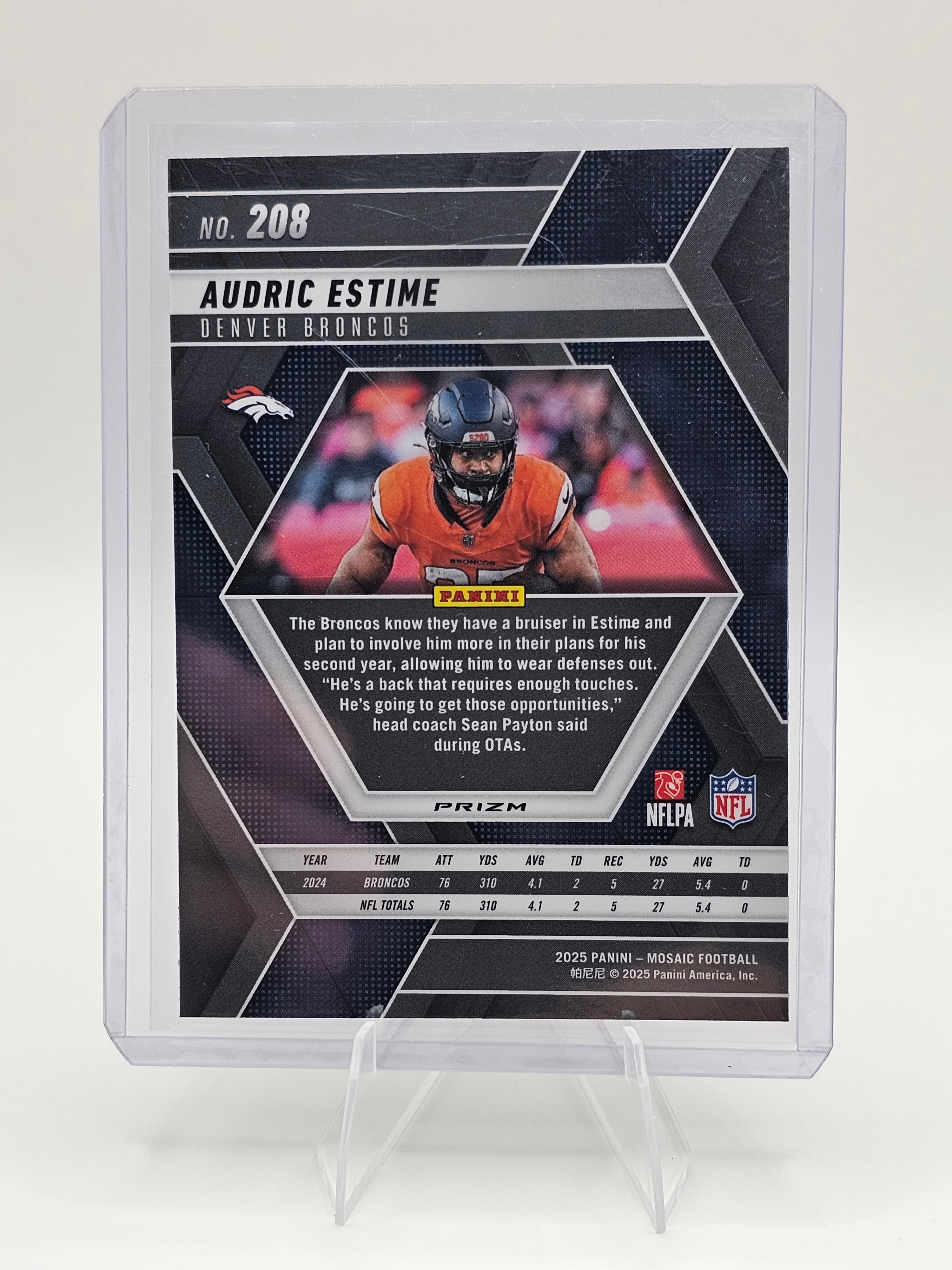 2025 Panini Mosaic #208 Audric Estime Pink Camo