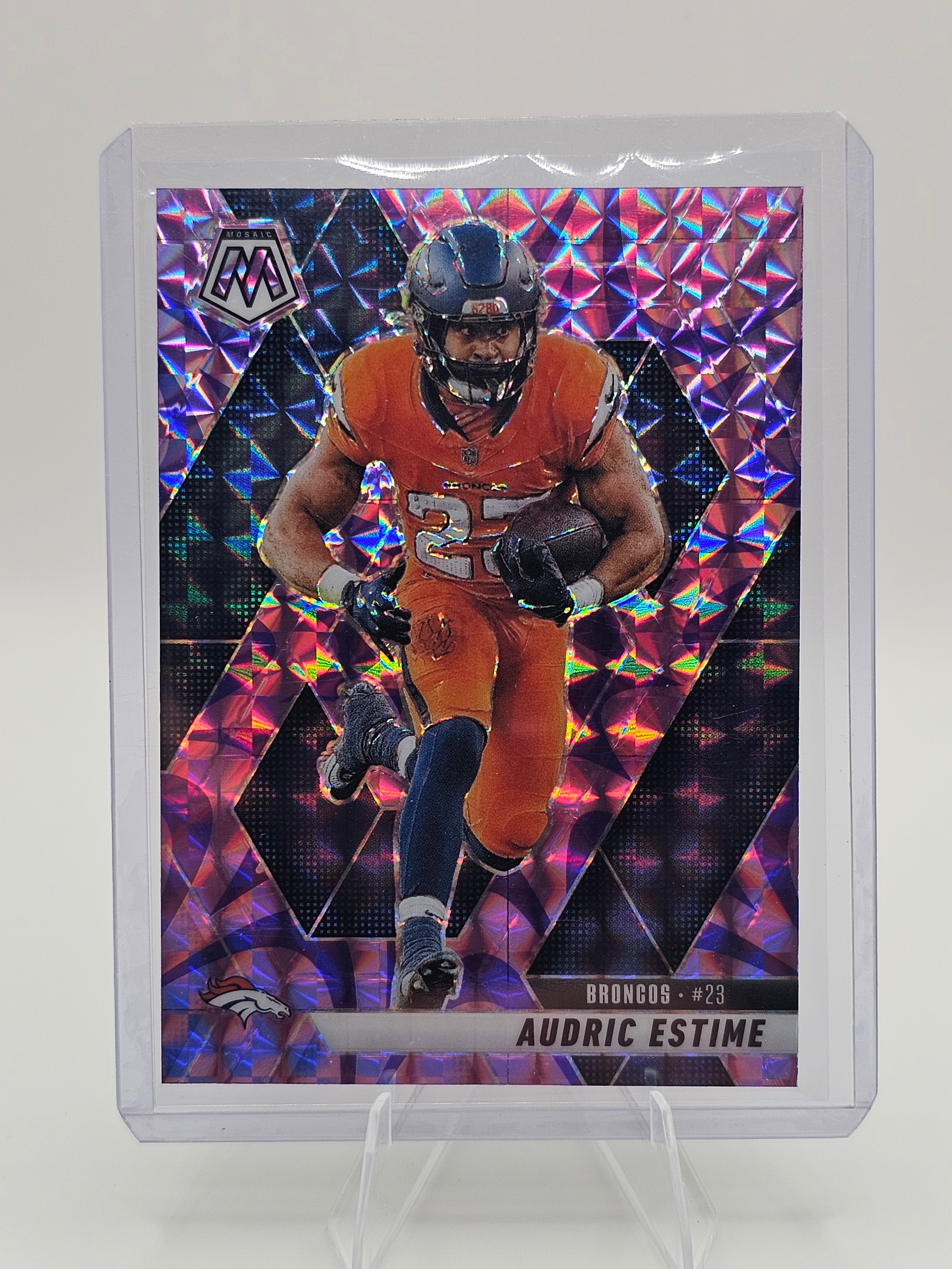 2025 Panini Mosaic #208 Audric Estime Pink Camo