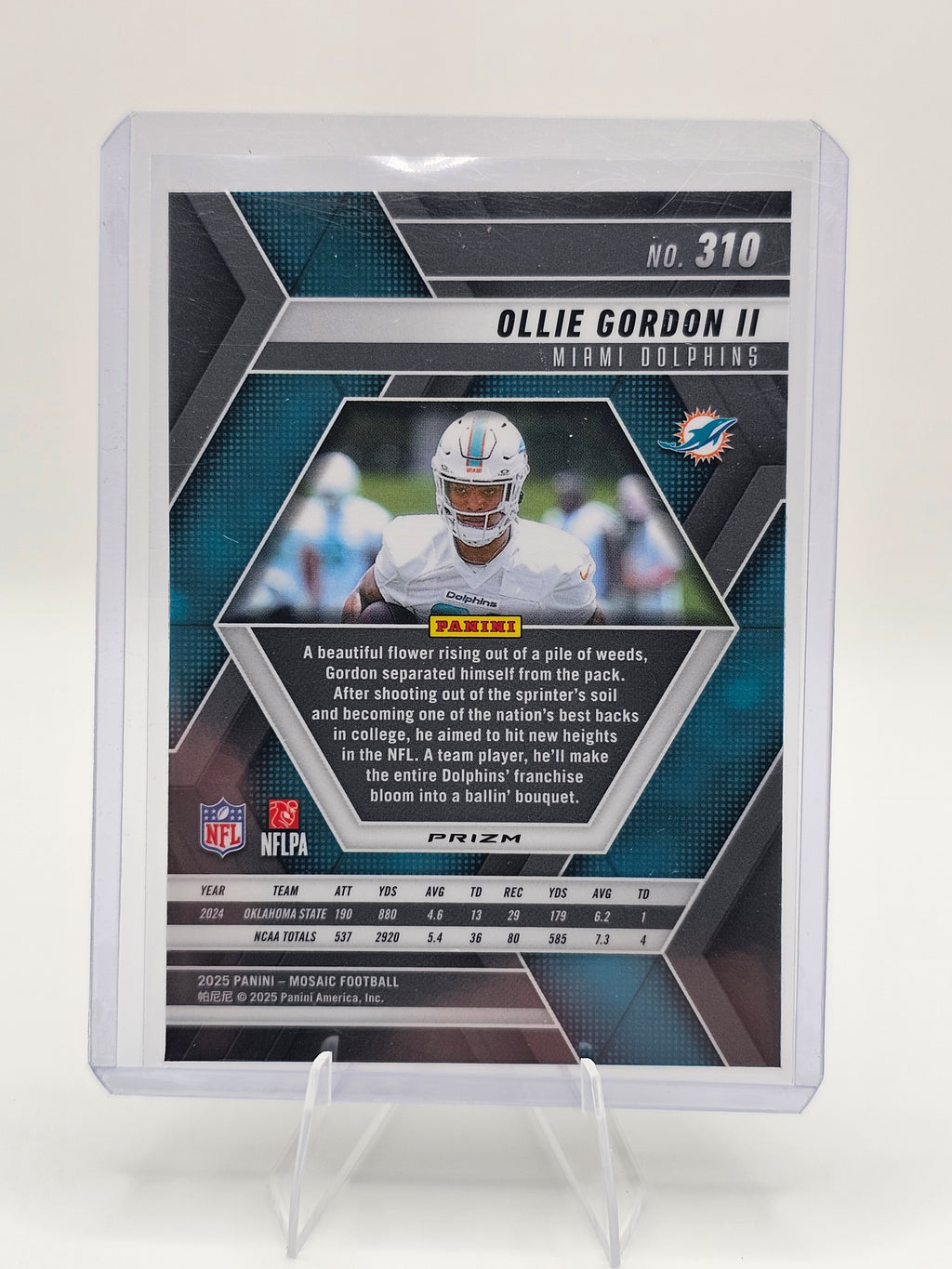 2025 Panini Mosaic #310 Ollie Gordon II Purple Reactive Rookie