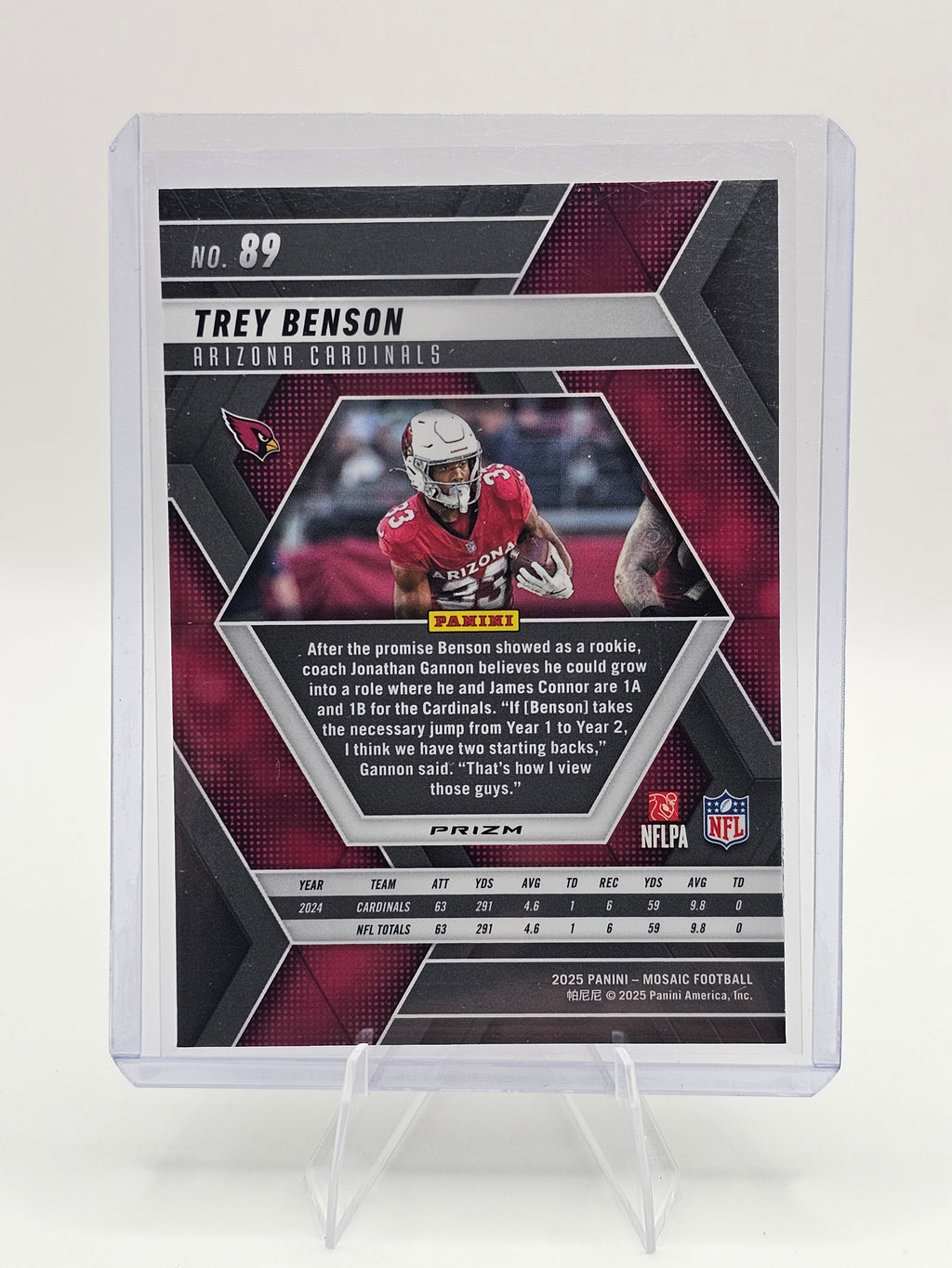 2025 Panini Mosaic #89 Trey Benson Purple/Red (Reactive)
