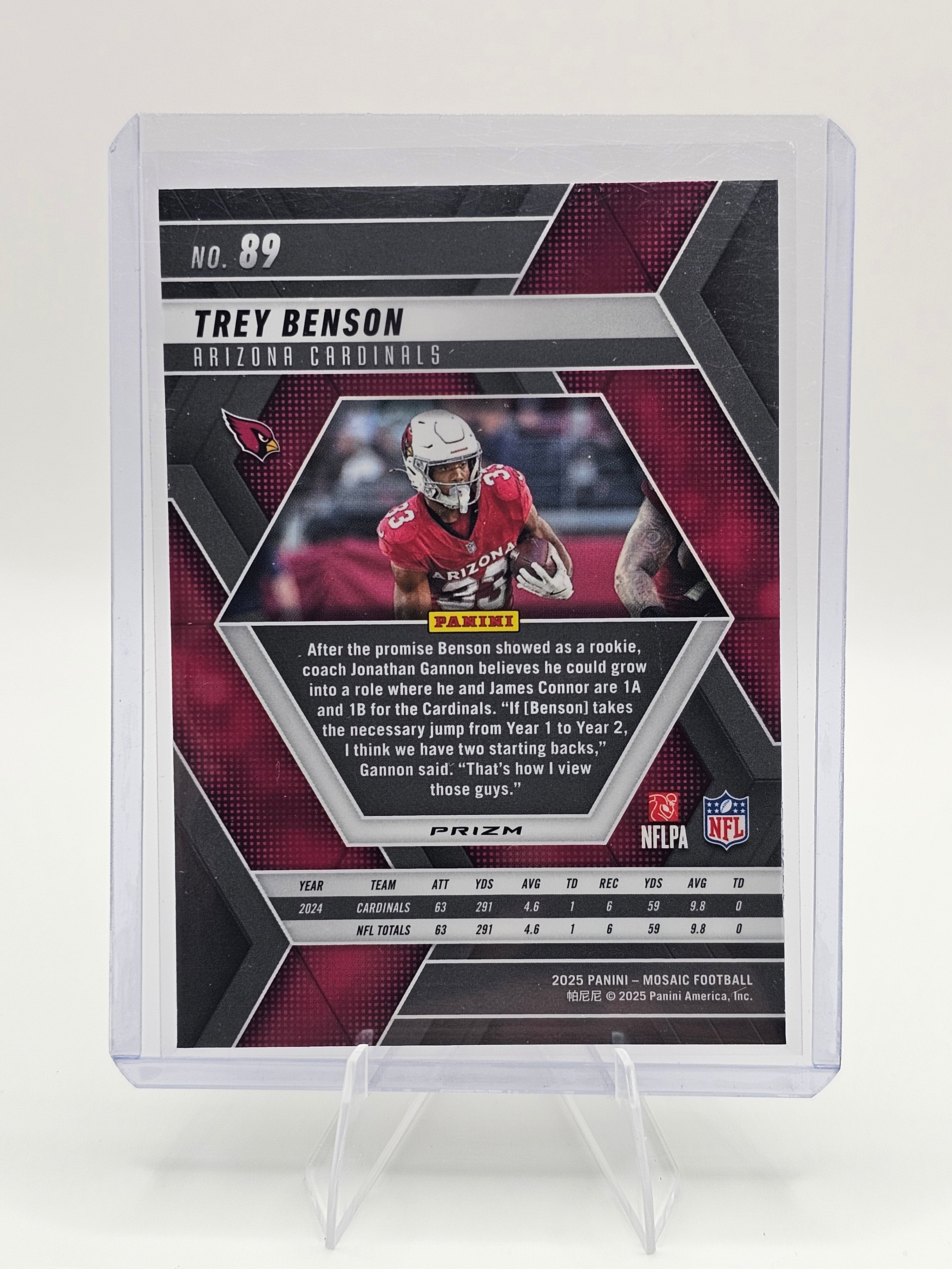 2025 Panini Mosaic #89 Trey Benson Purple/Red (Reactive)