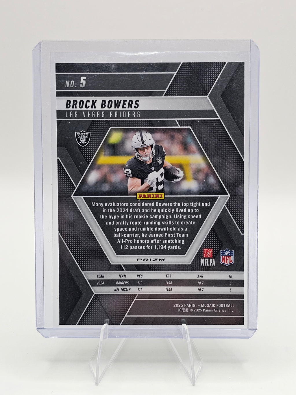 2025 Panini Mosaic #5 Brock Bowers Purple Reactive
