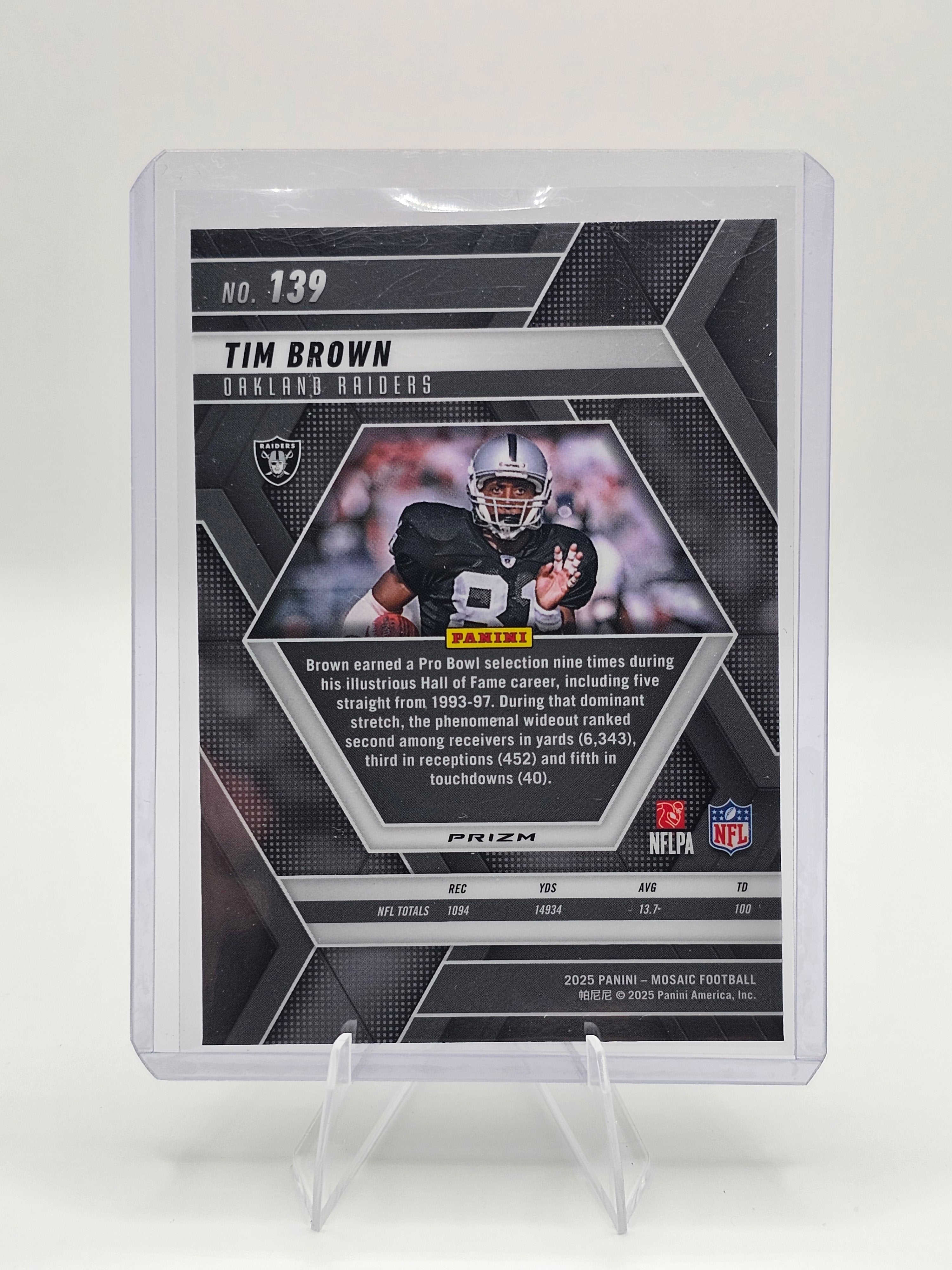 2025 Panini Mosaic #139 Tim Brown Purple Reactive