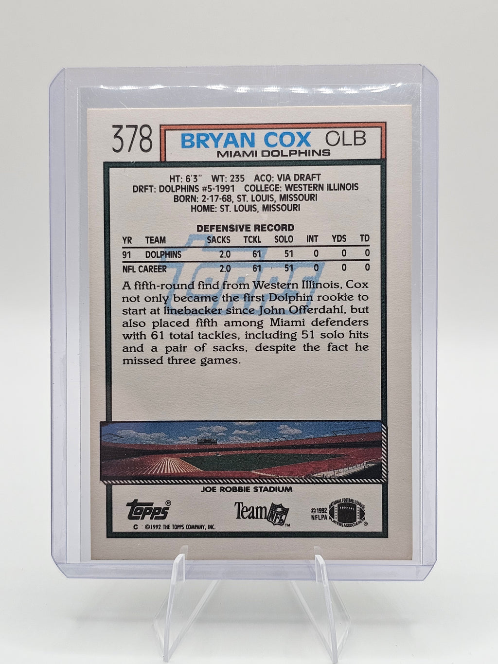 1992 Topps #378 Bryan Cox