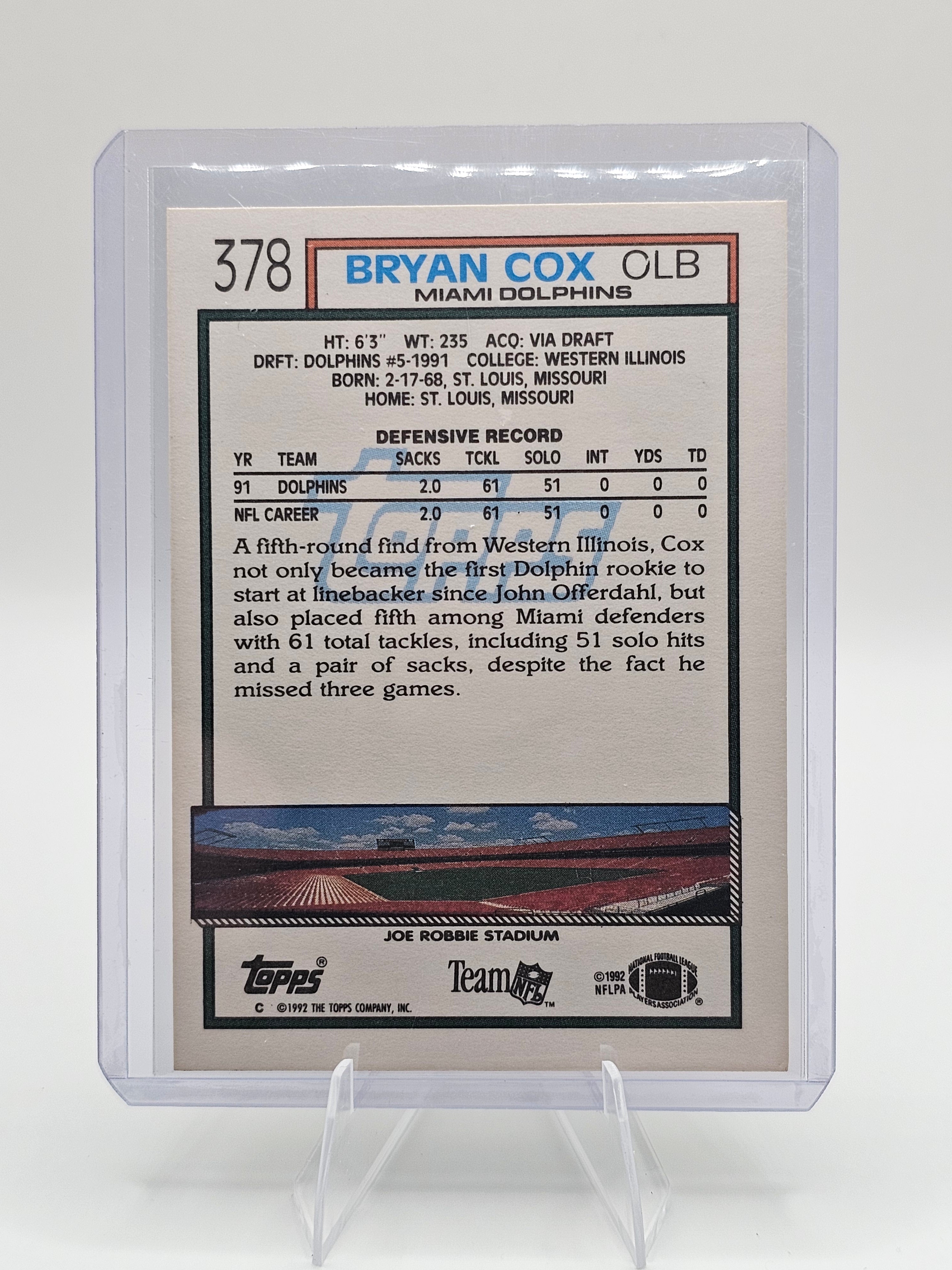 1992 Topps #378 Bryan Cox